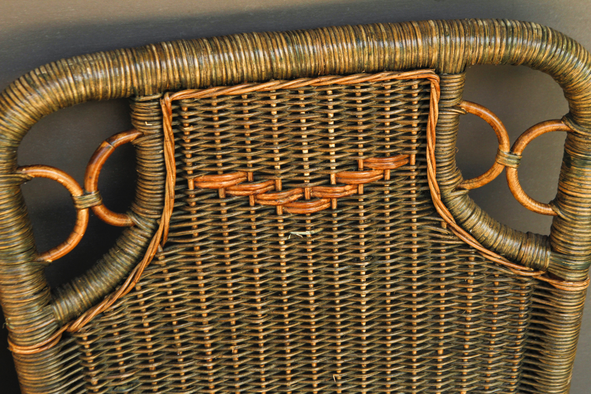 Palecek Wicker Side Chairs With Cushions