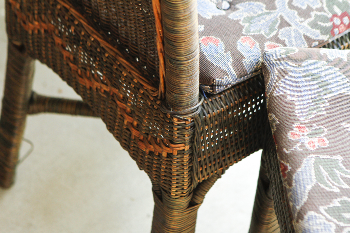 Palecek Wicker Side Chairs With Cushions
