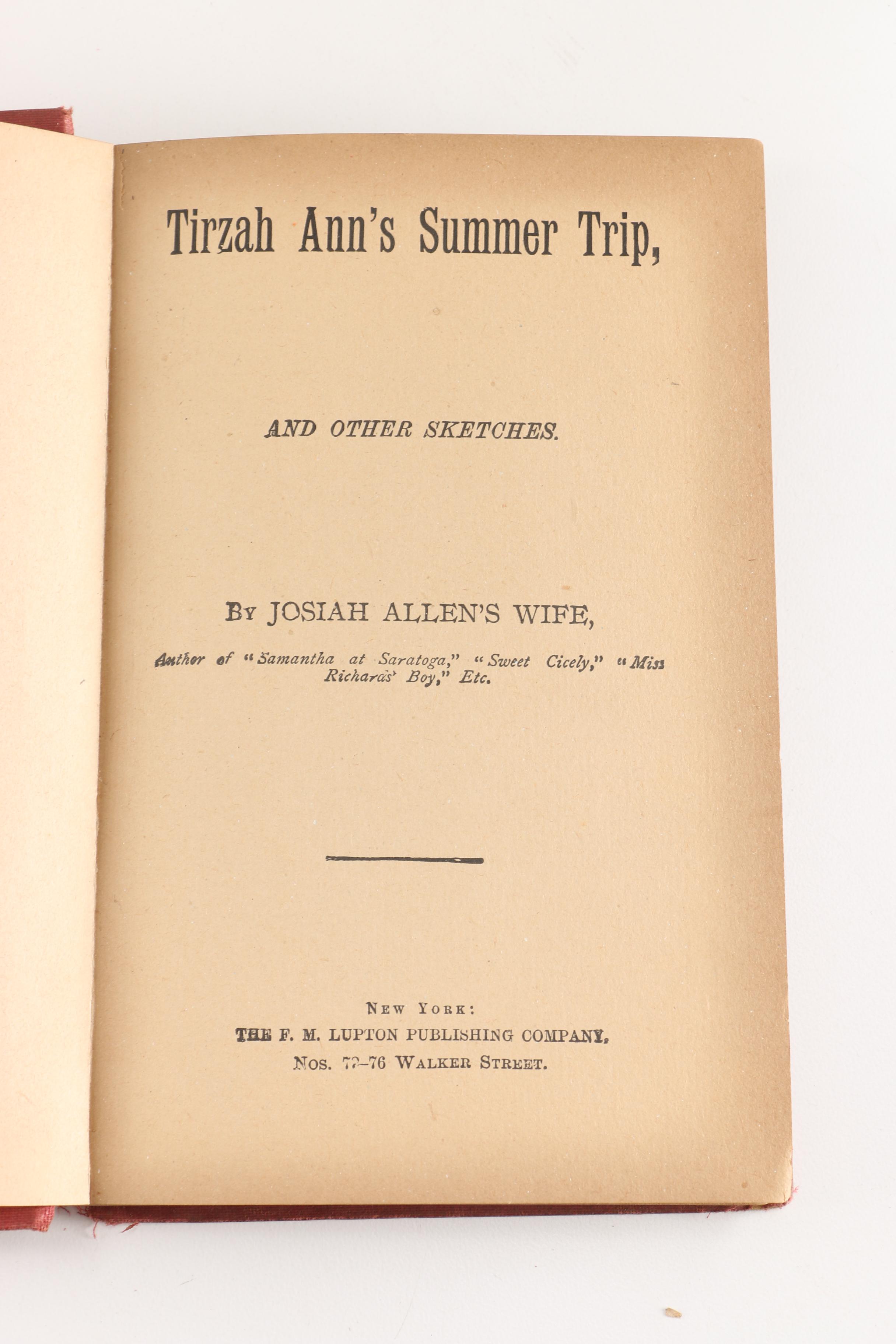 Antique and Early 20th Century Works of Fiction