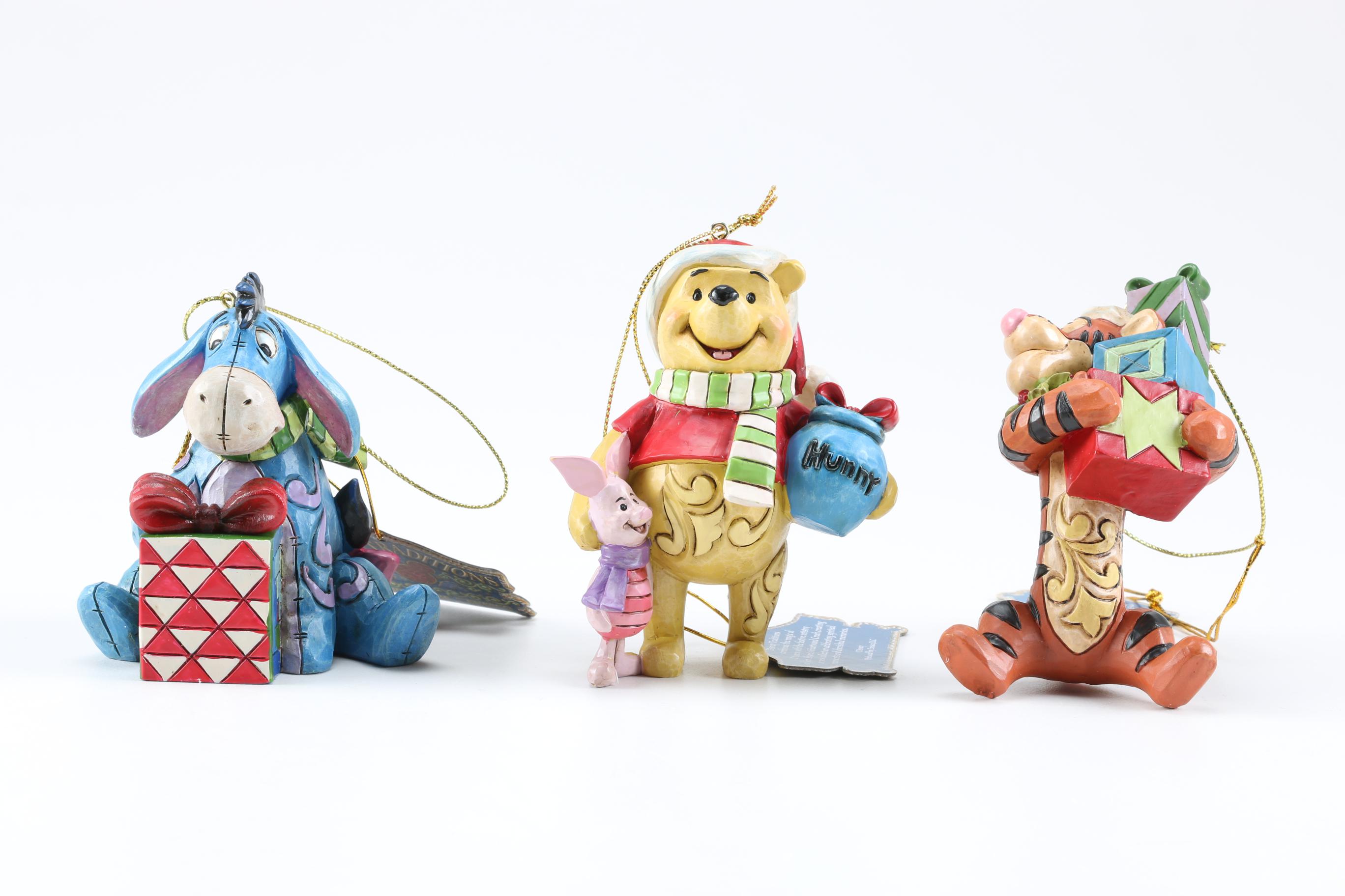 Collection of Disney Christmas Figures Including Ornaments