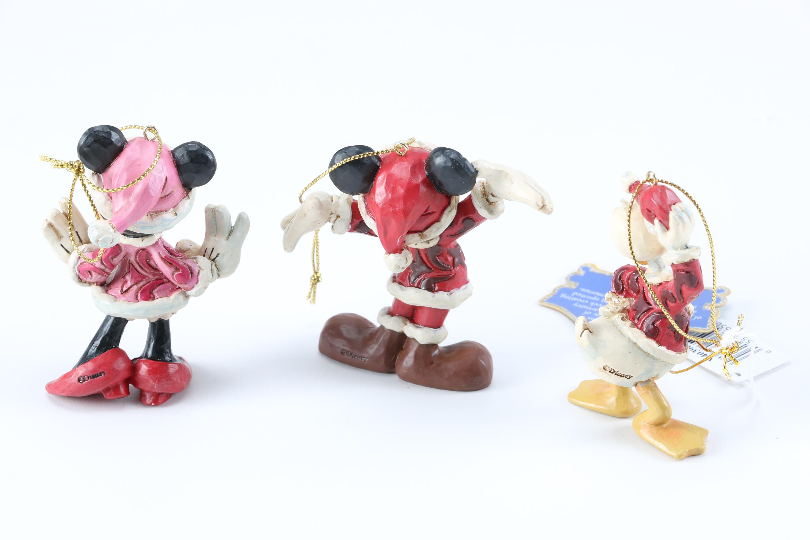 Collection of Disney Christmas Figures Including Ornaments