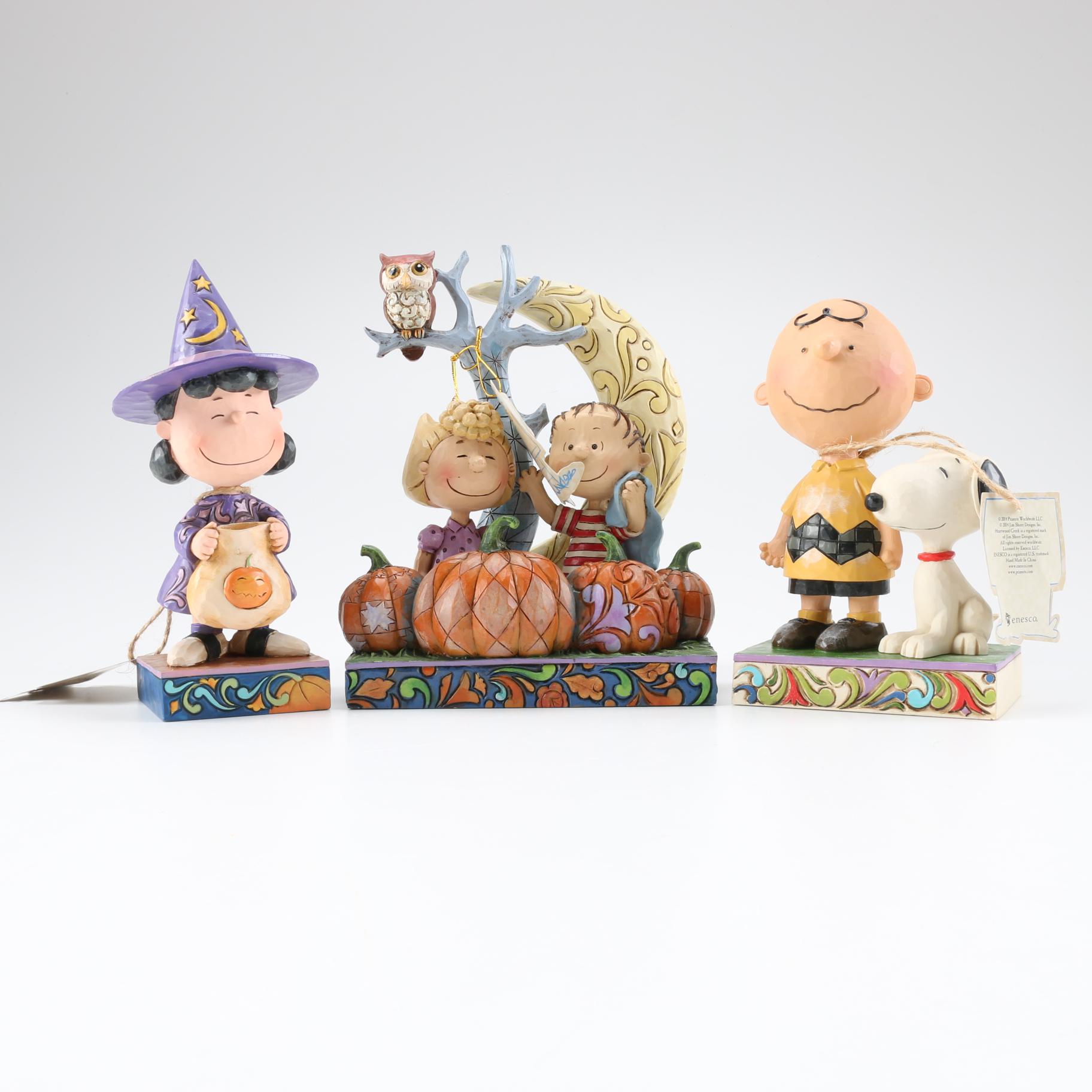 Peanuts Halloween Figurines Including Charlie Brown and Snoopy