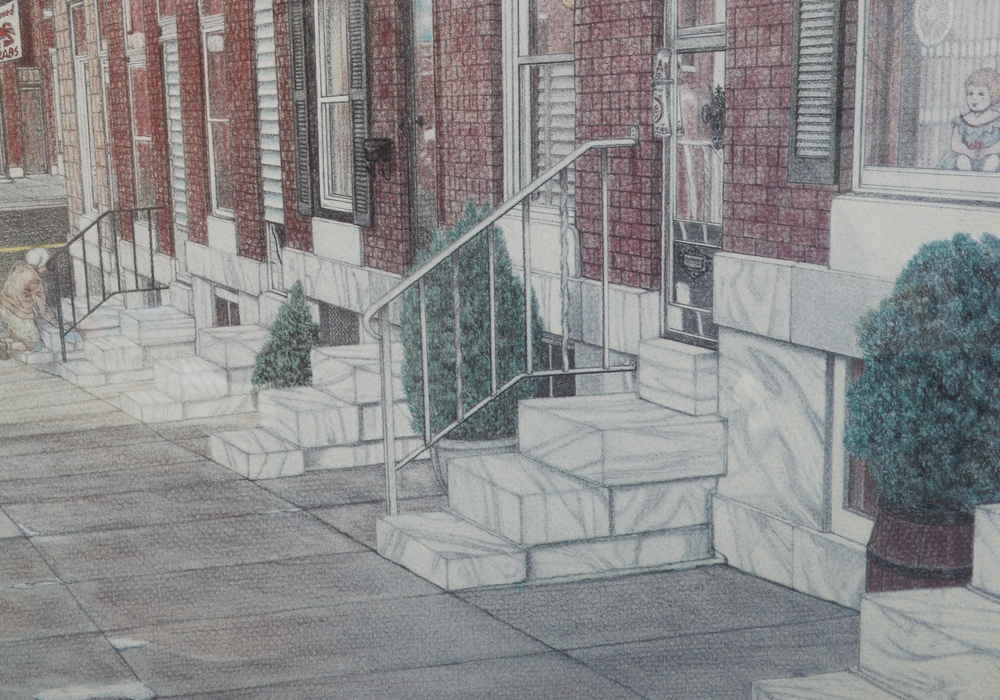 Mark Reynolds Limited Edition Offset Lithograph "Neighborhood Street Scene"