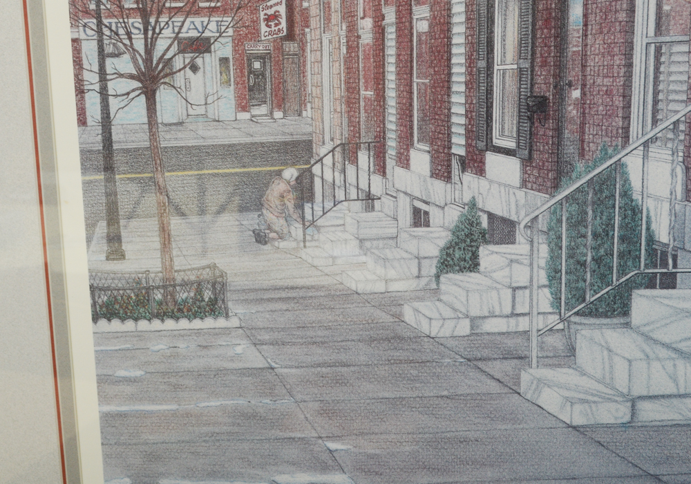Mark Reynolds Limited Edition Offset Lithograph "Neighborhood Street Scene"