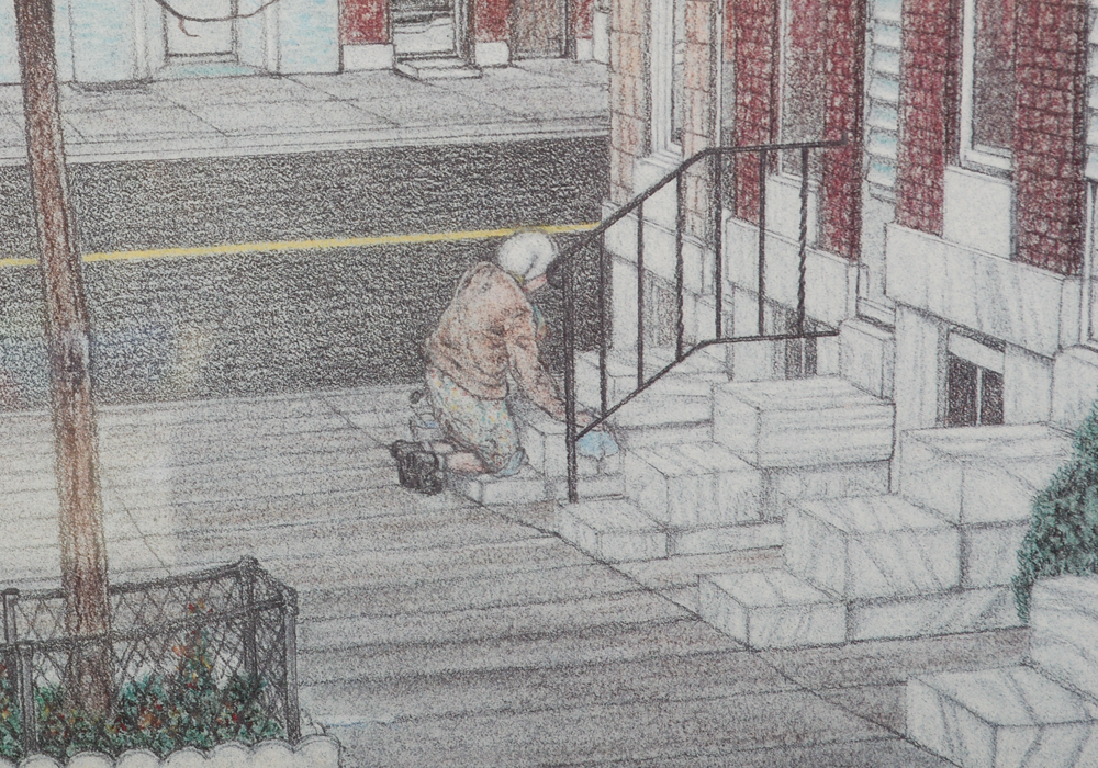 Mark Reynolds Limited Edition Offset Lithograph "Neighborhood Street Scene"