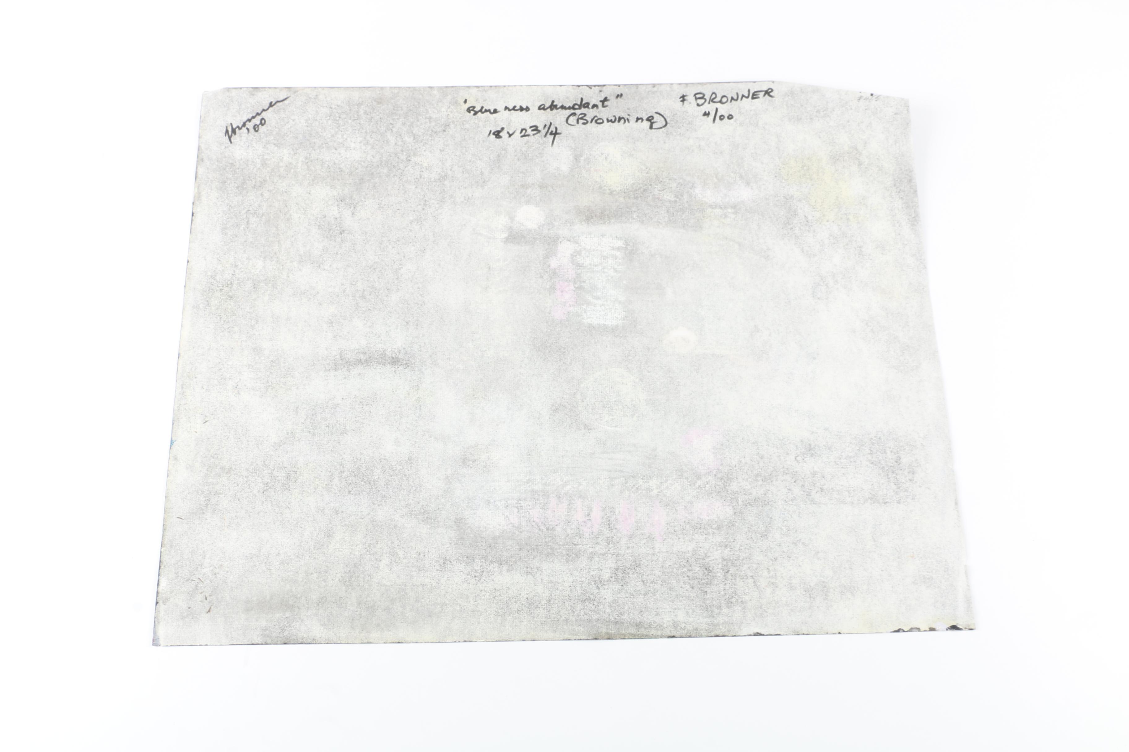 F. Bronner Acrylic on Paper and Oil on Board With Additional Painting