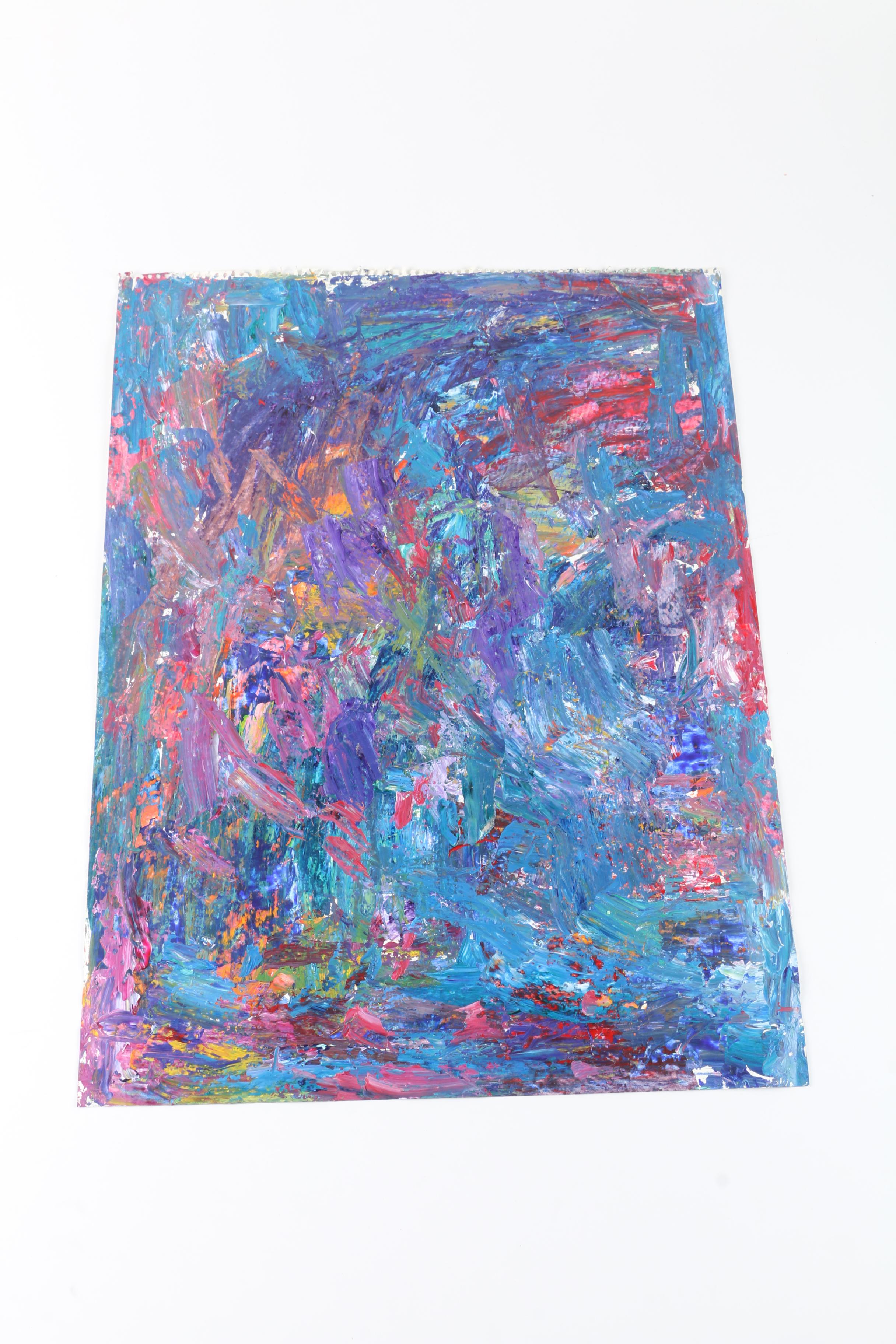 F. Bronner Acrylic on Paper and Oil on Board With Additional Painting