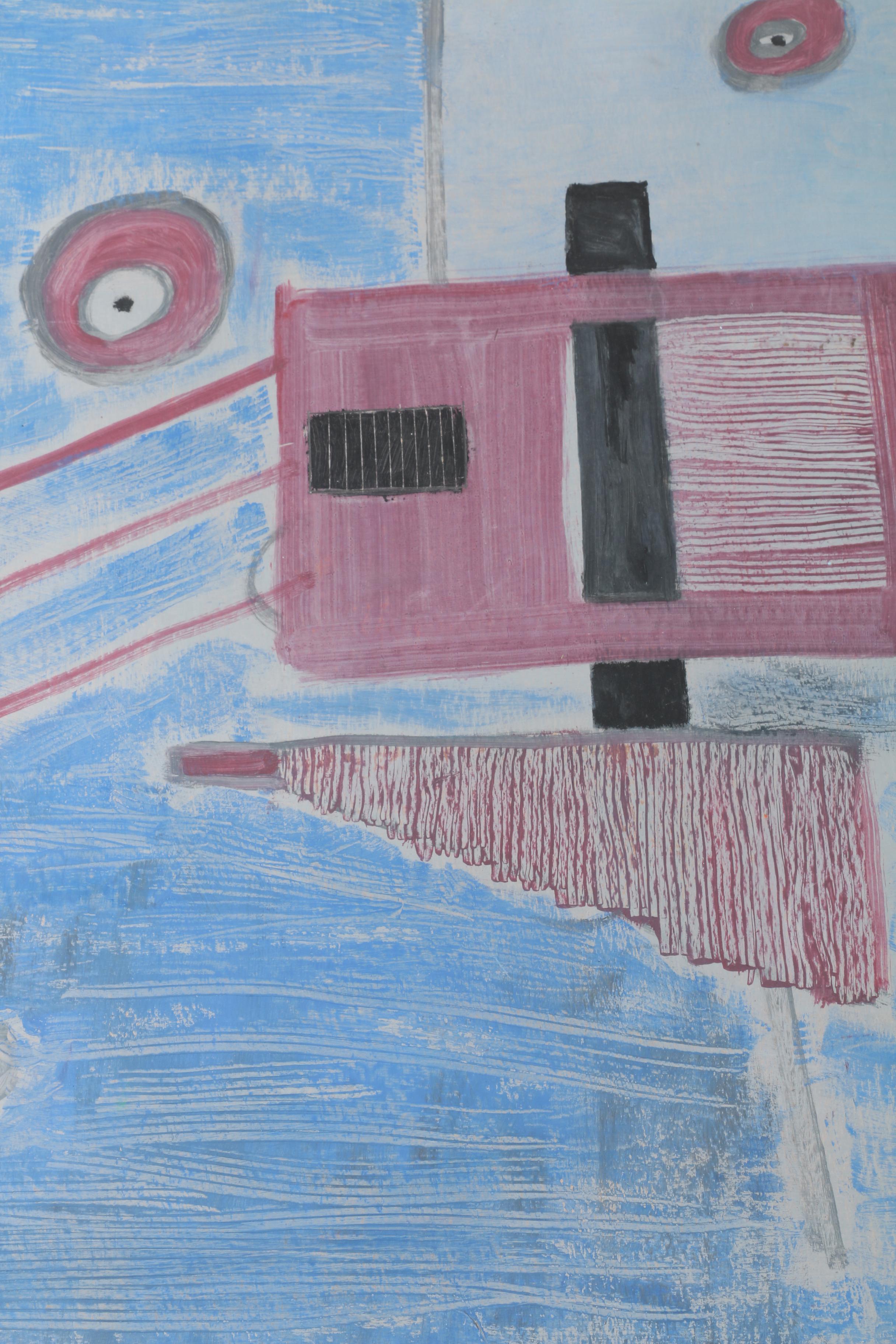 F. Bronner Acrylic on Paper and Oil on Board With Additional Painting