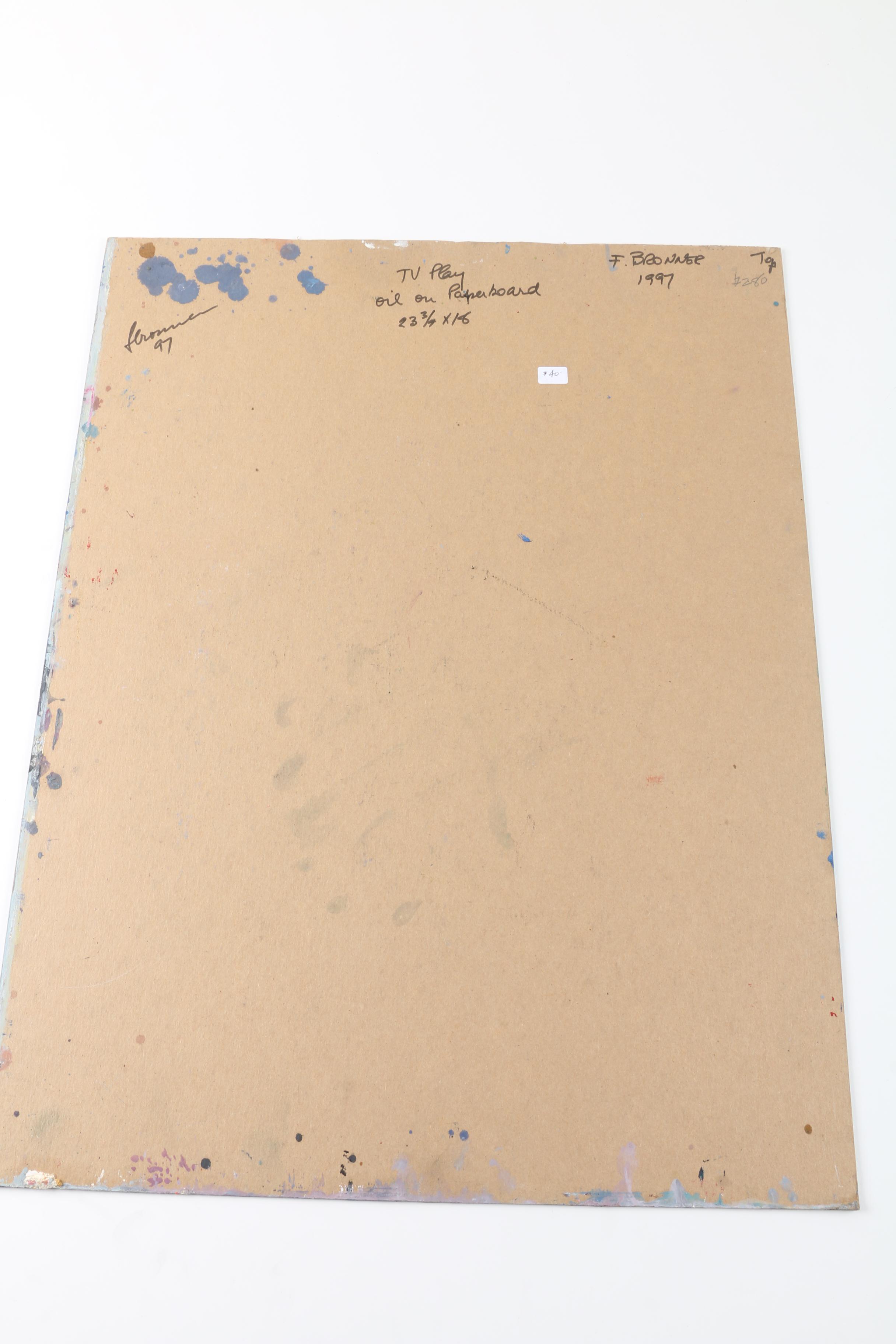 F. Bronner Acrylic on Paper and Oil on Board With Additional Painting