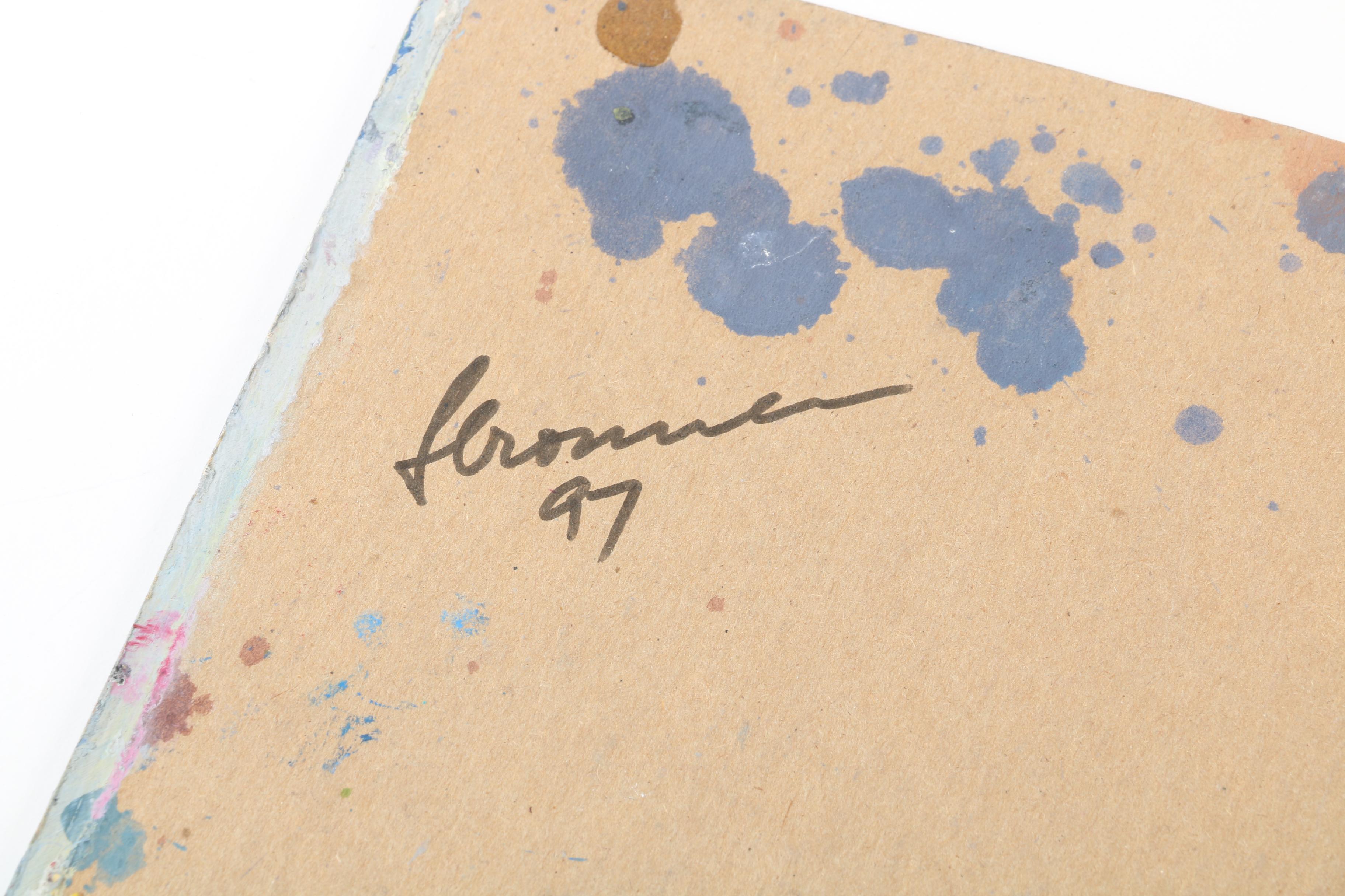 F. Bronner Acrylic on Paper and Oil on Board With Additional Painting