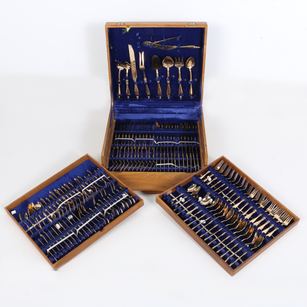 Gold Tone Flatware Set