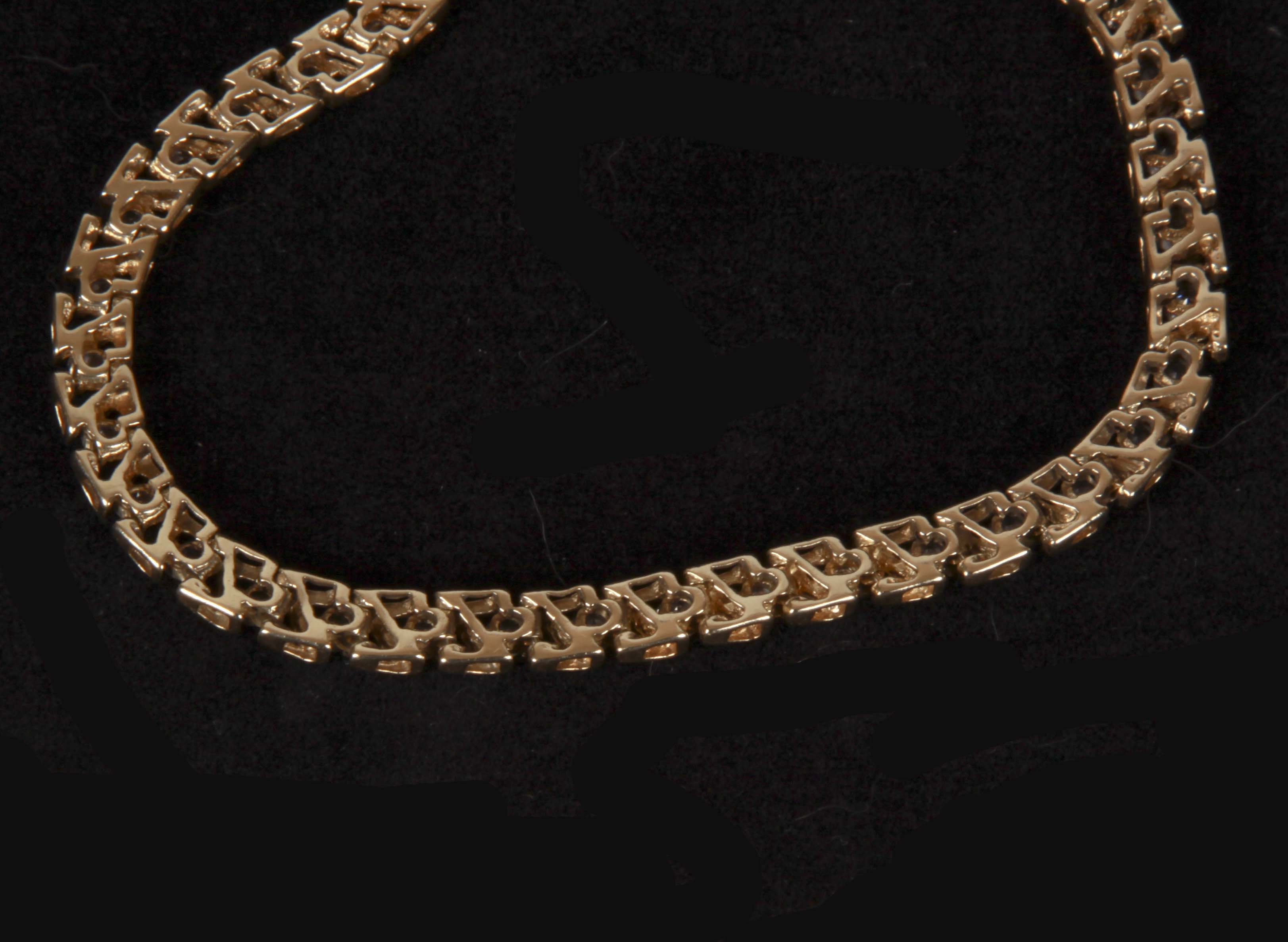 Damaged 14K Yellow Gold Diamond Bracelet