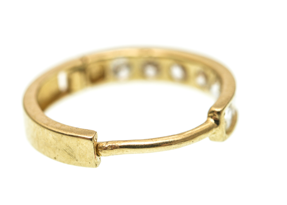 14K Yellow Gold Cubic Zirconia Hoop Earrings