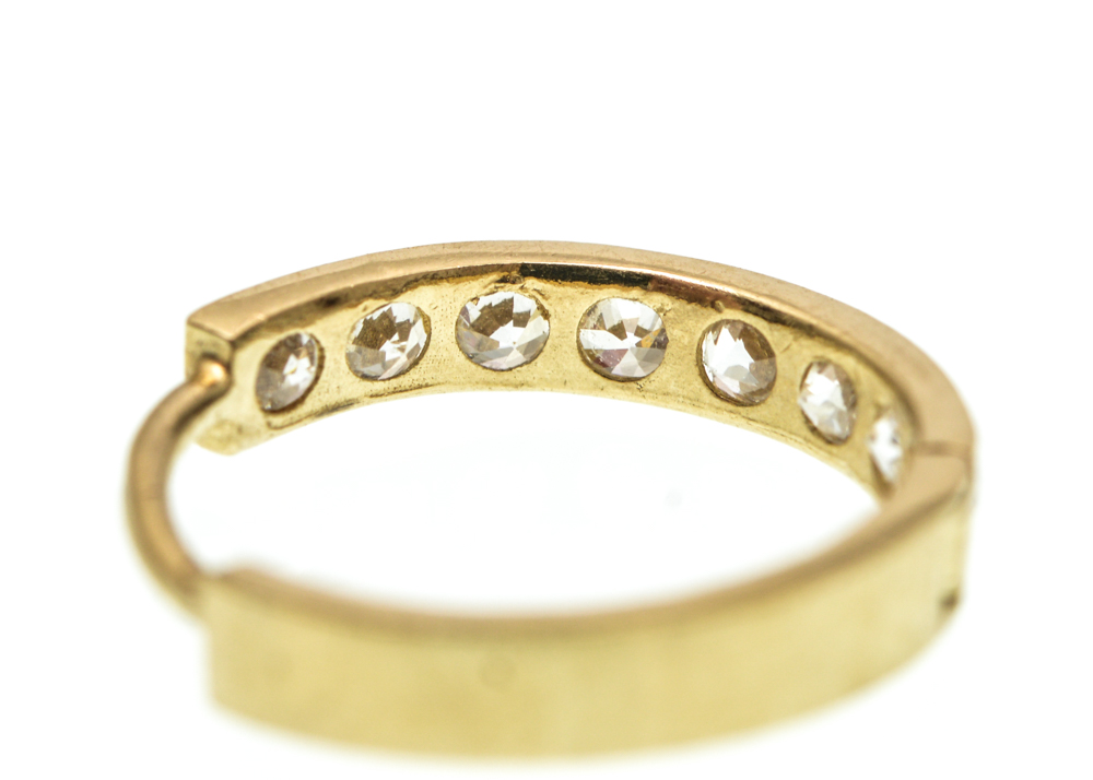 14K Yellow Gold Cubic Zirconia Hoop Earrings