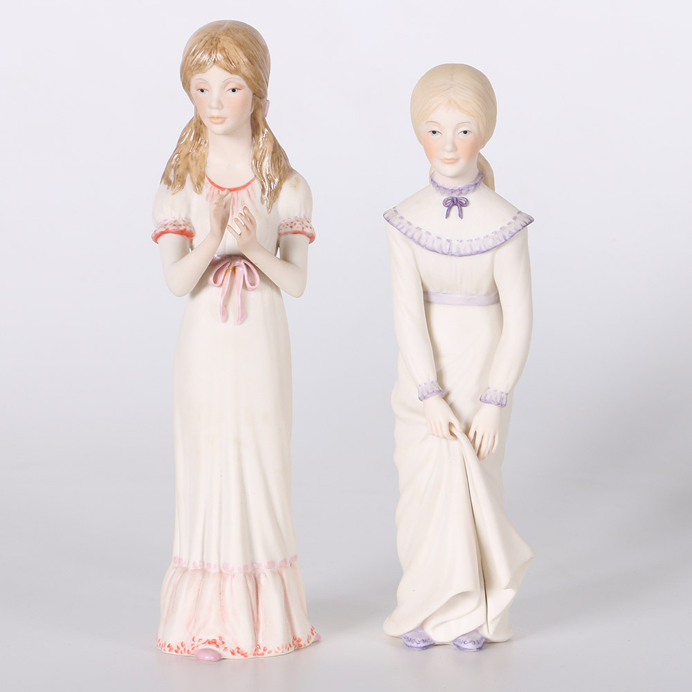 Cybis "Edith" and "Allegra" Porcelain Figurines