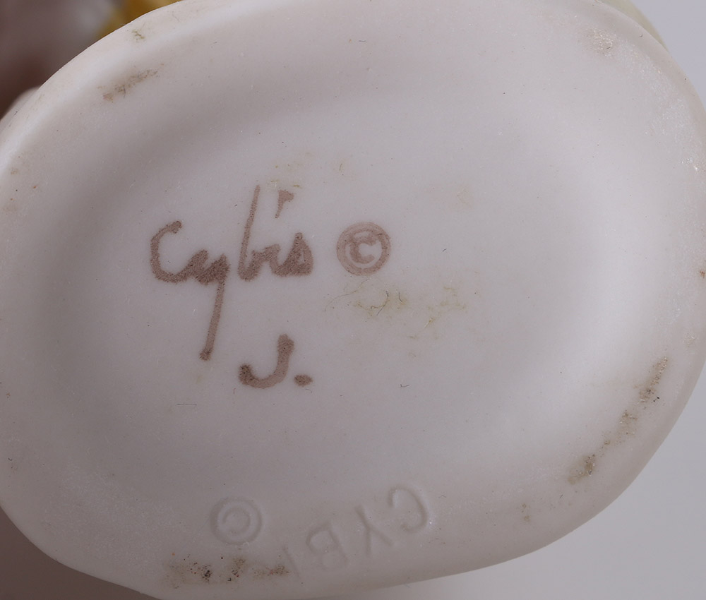 Cybis "Pandora", "Baby Owl" and "Duckling-Baby Brother" Porcelain Figurines