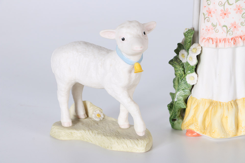 Cybis "Little Bo Peep" and "Lamb Mandy" Porcelain Figurines