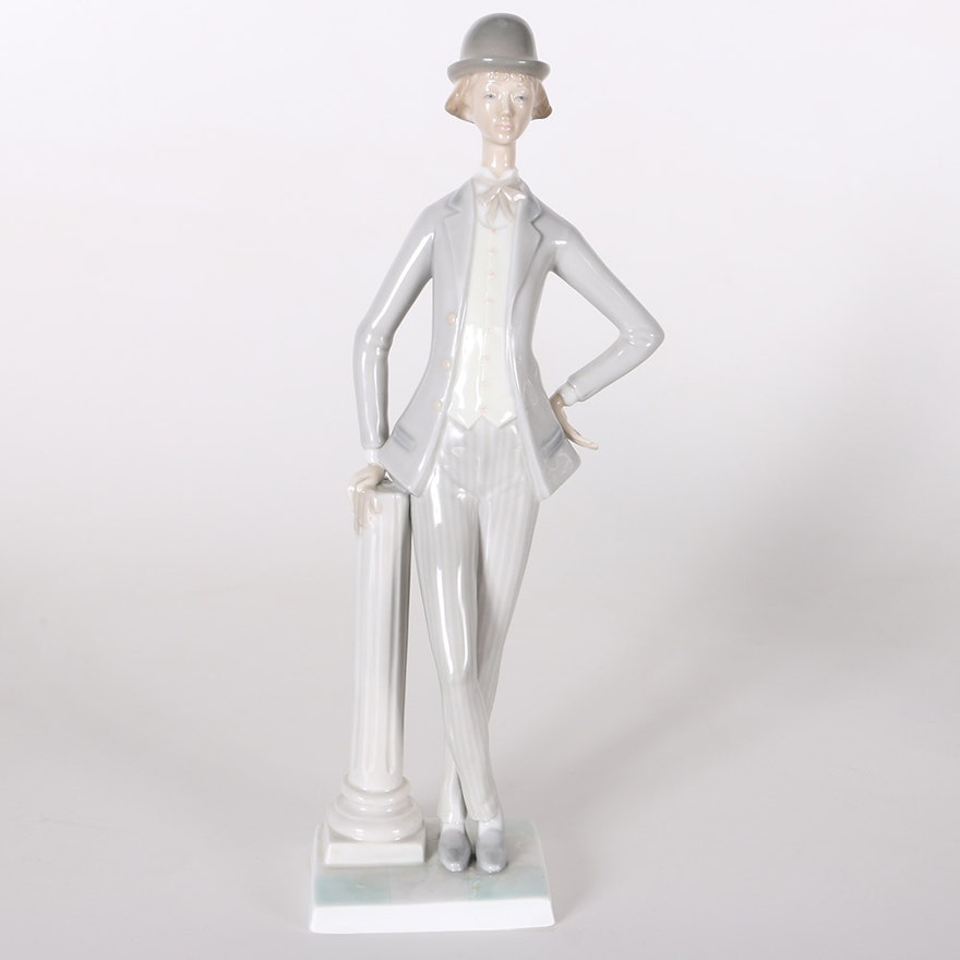 Lladró "Boy with Bowler" Porcelain Figurine
