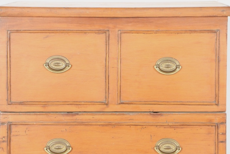 19th Century Pine Commode in the Form of Chest of Drawers