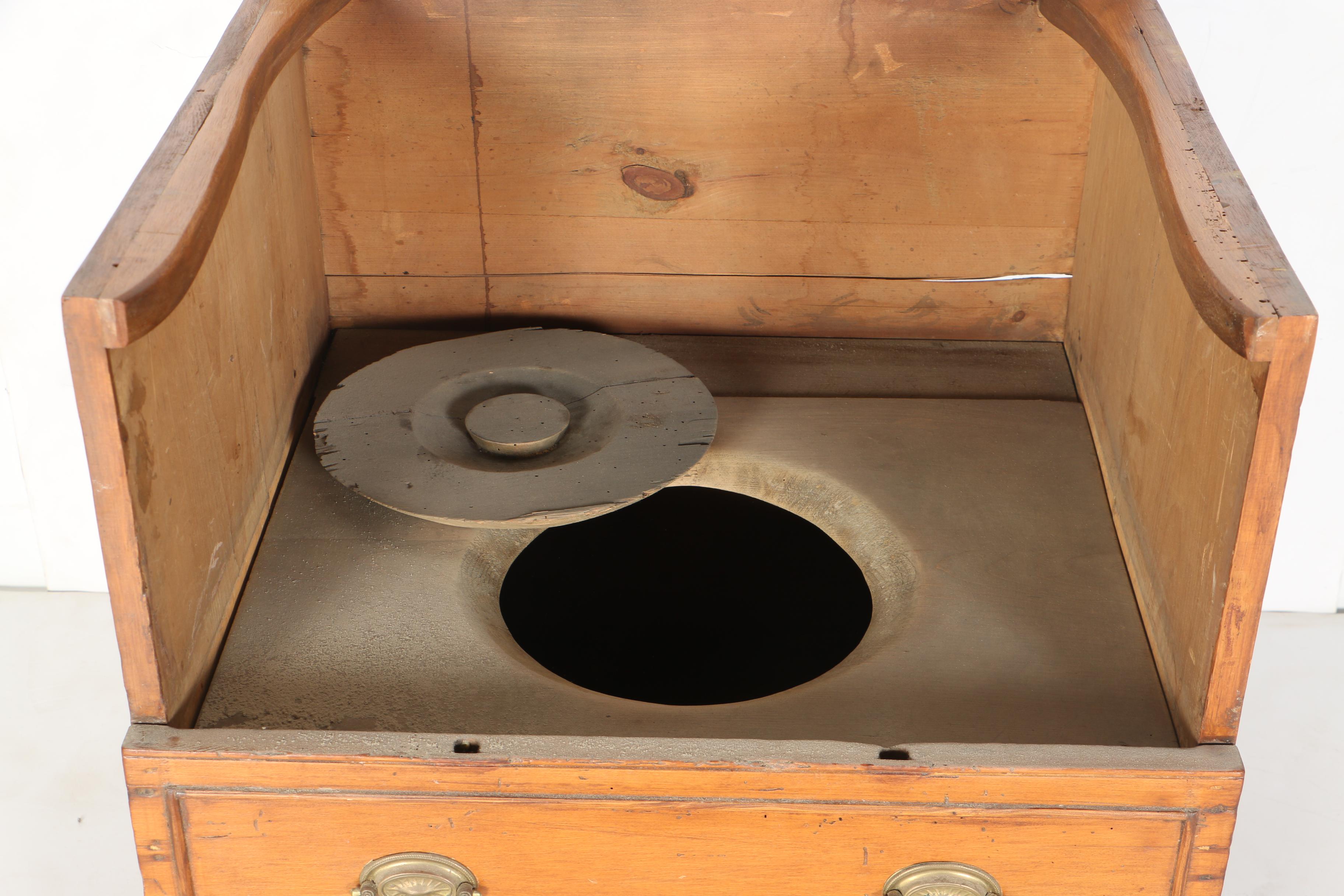 19th Century Pine Commode in the Form of Chest of Drawers