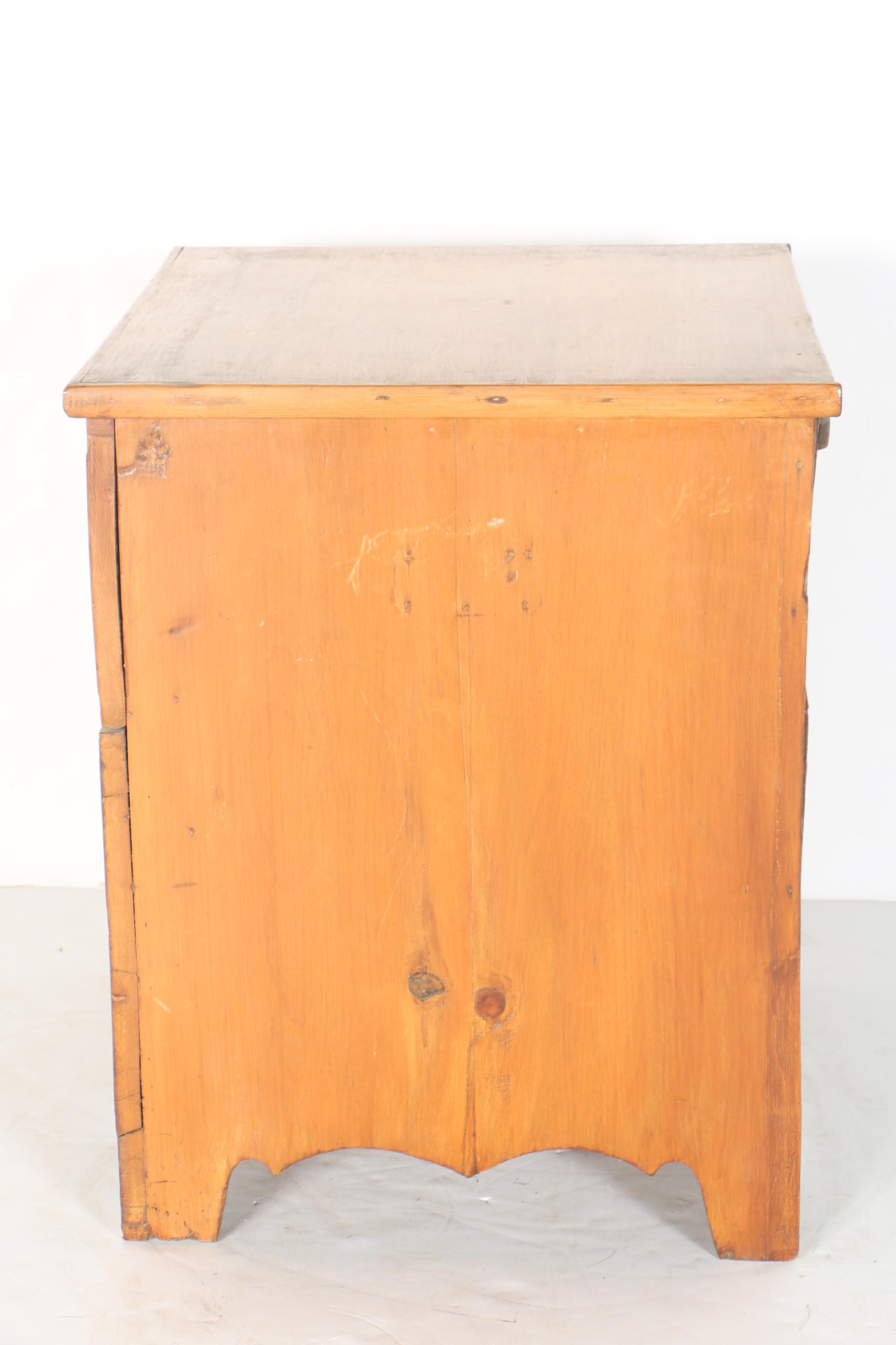 19th Century Pine Commode in the Form of Chest of Drawers