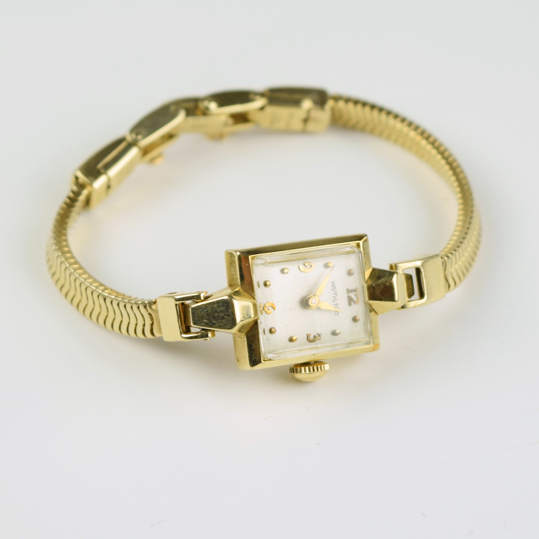 Women's 1956 Vintage 14K Yellow Gold Hamilton Watch Bracelet
