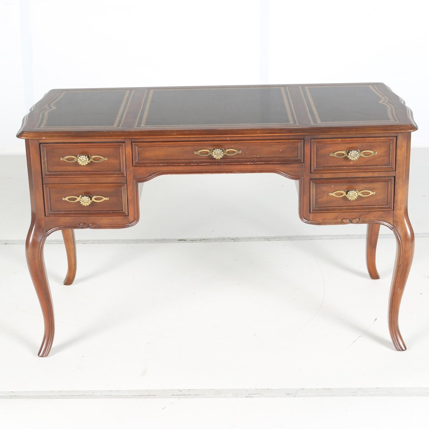 Vintage Faux Leather Top Writing Desk by Sligh