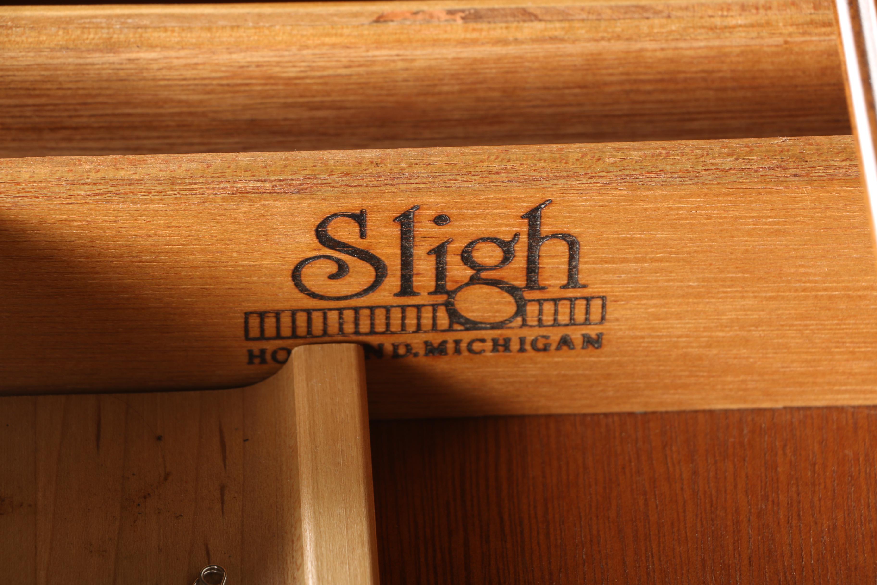 Vintage Faux Leather Top Writing Desk by Sligh