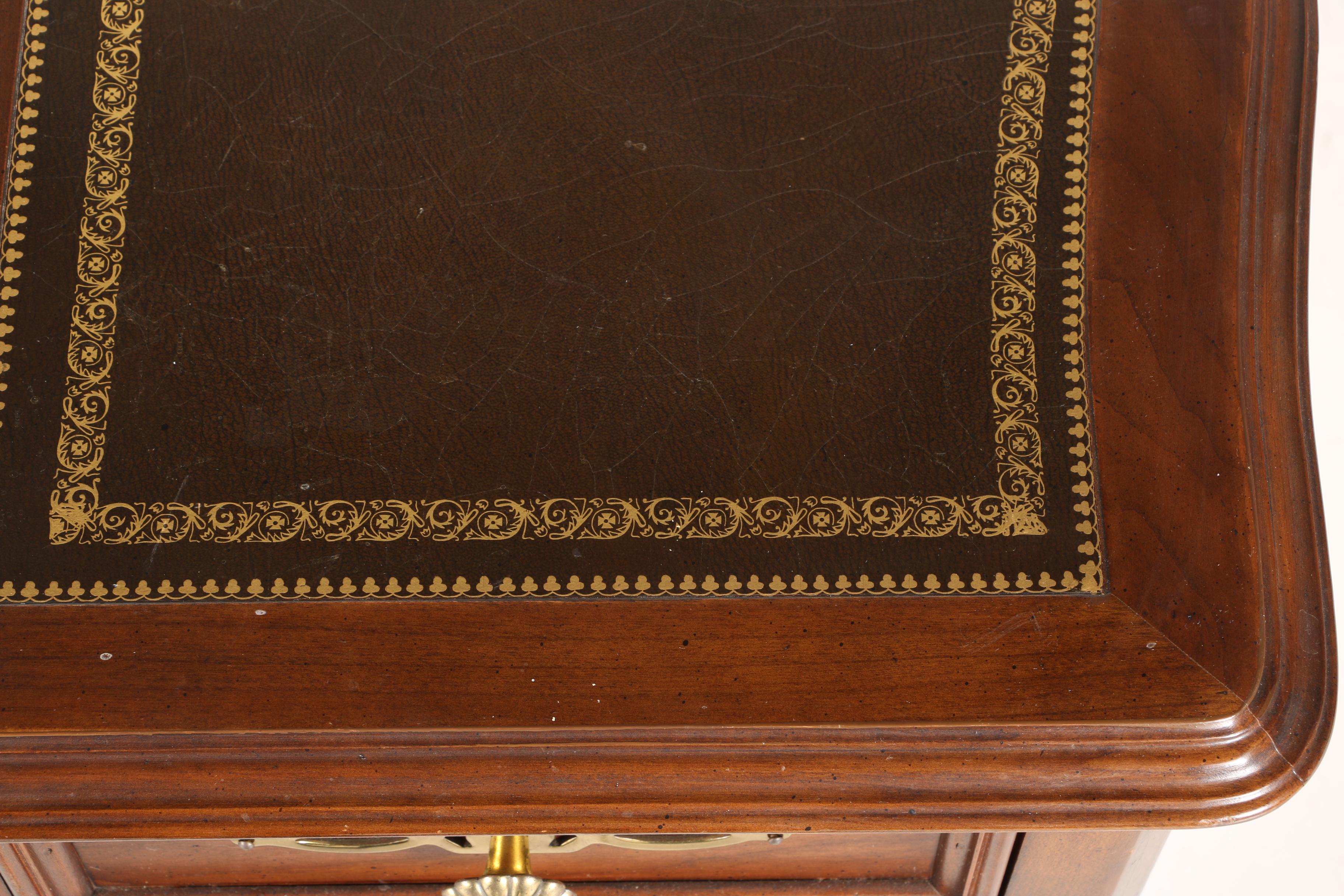 Vintage Faux Leather Top Writing Desk by Sligh