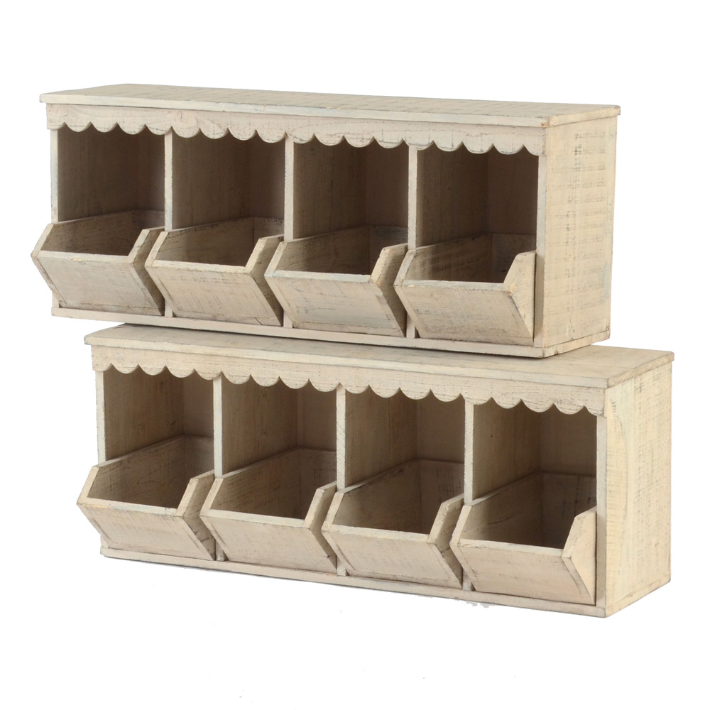 Rustic Stacking Cabinets With Storage Trays