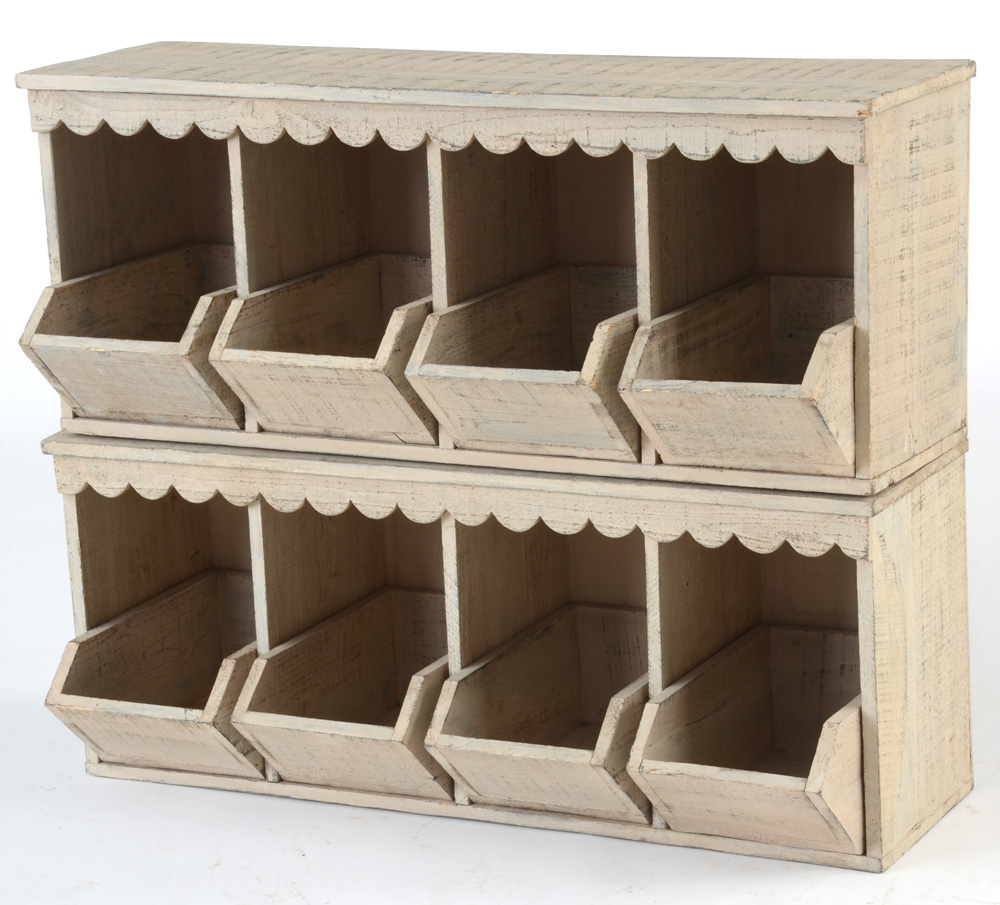 Rustic Stacking Cabinets With Storage Trays