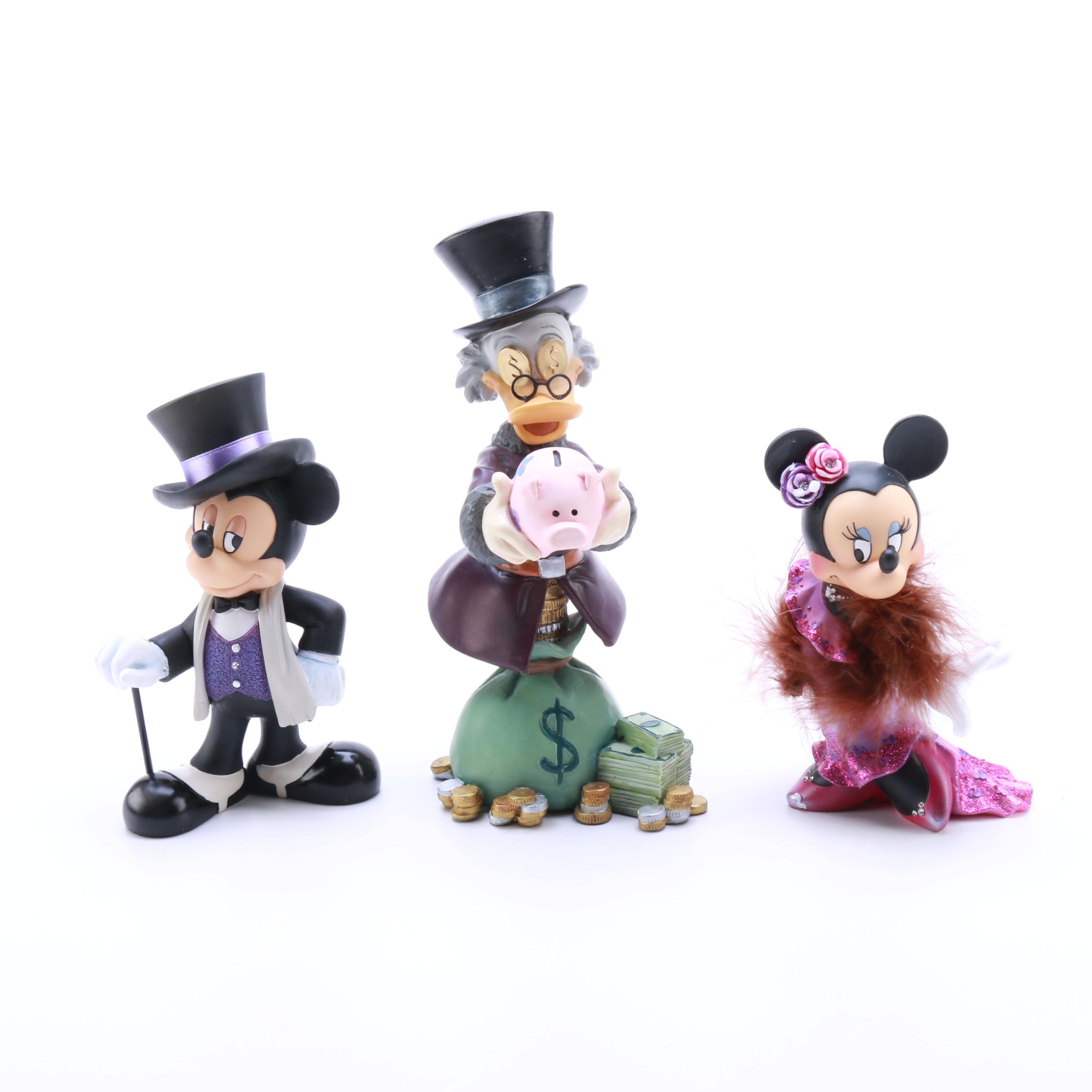 "Disney Traditions" Porcelain Figurines Including Limited Edition Scrooge McDuck
