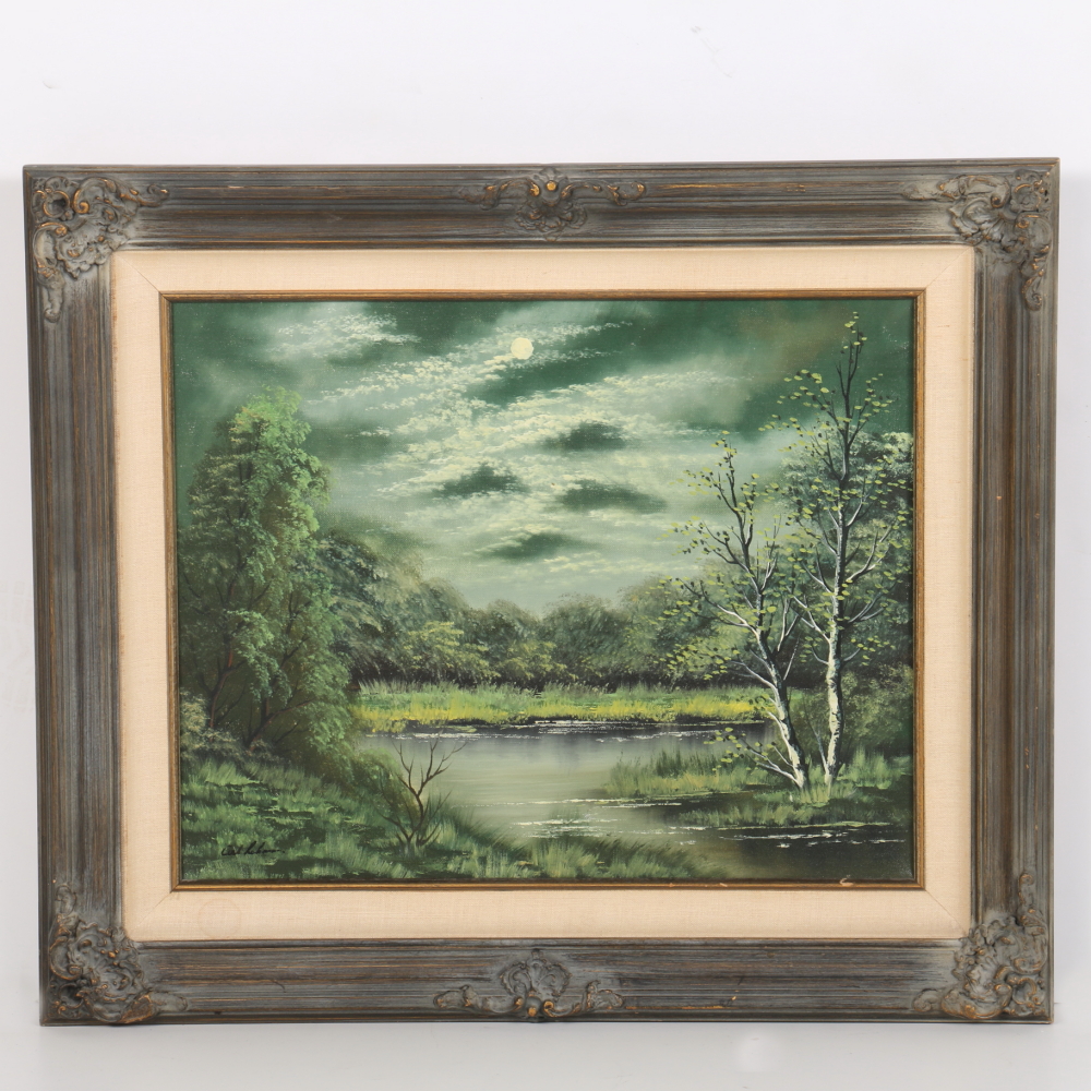 Carl Lohmann Original Oil Painting "Moonlight"