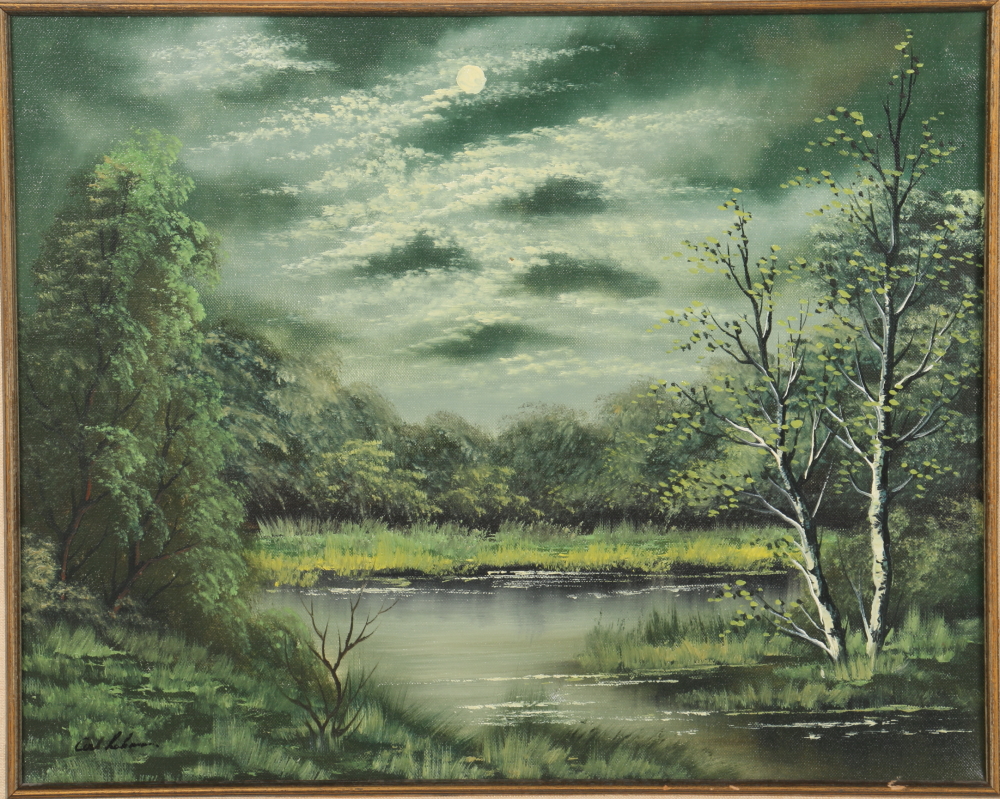 Carl Lohmann Original Oil Painting "Moonlight"