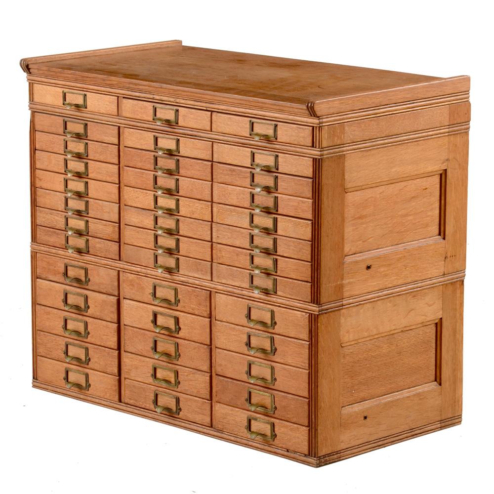Quarter-Sawn Oak Type-Set Cabinet