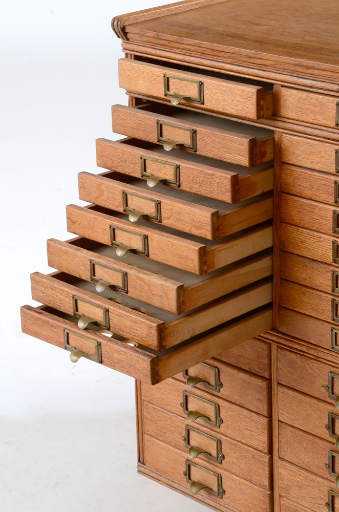 Quarter-Sawn Oak Type-Set Cabinet