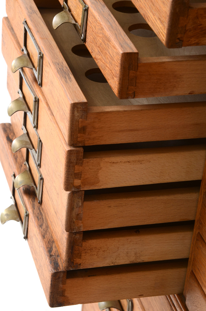 Quarter-Sawn Oak Type-Set Cabinet