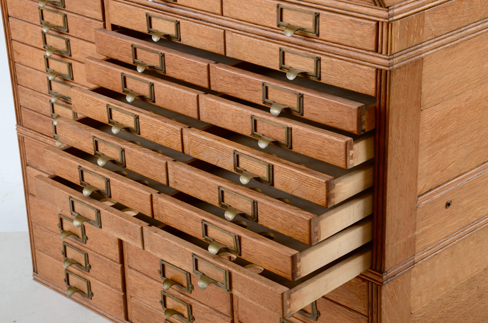 Quarter-Sawn Oak Type-Set Cabinet