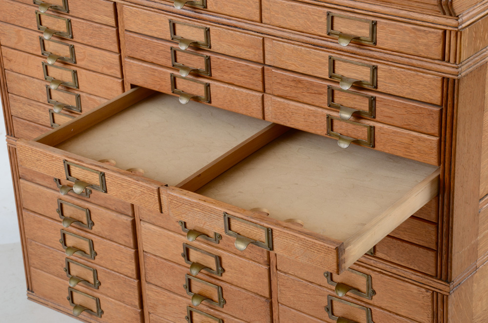 Quarter-Sawn Oak Type-Set Cabinet