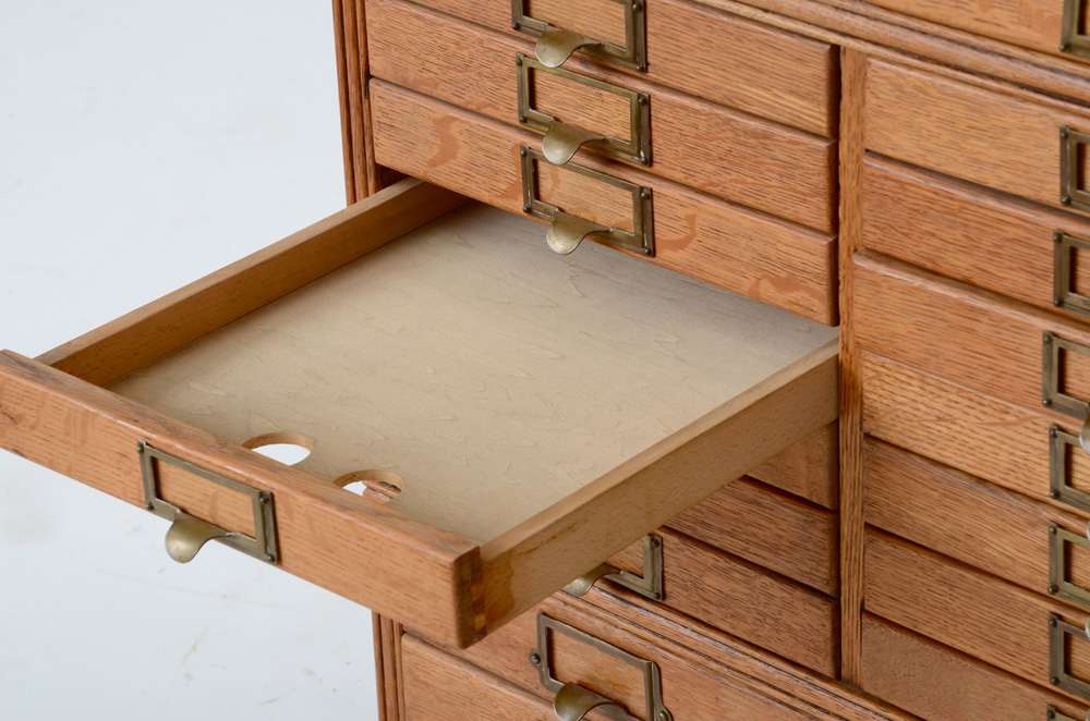 Quarter-Sawn Oak Type-Set Cabinet