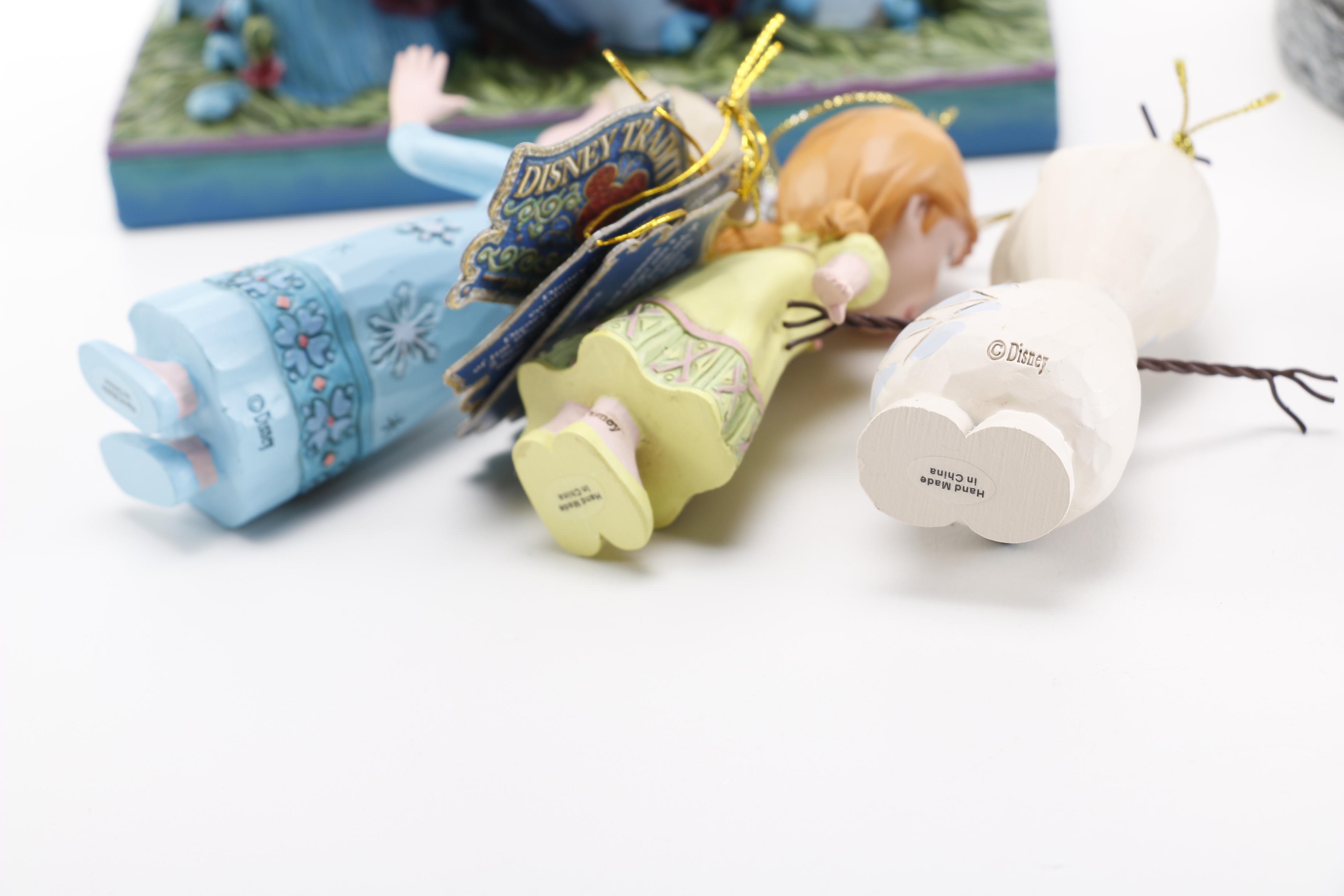 "Frozen" Ornaments and Figurines Including Olaf and Young Elsa