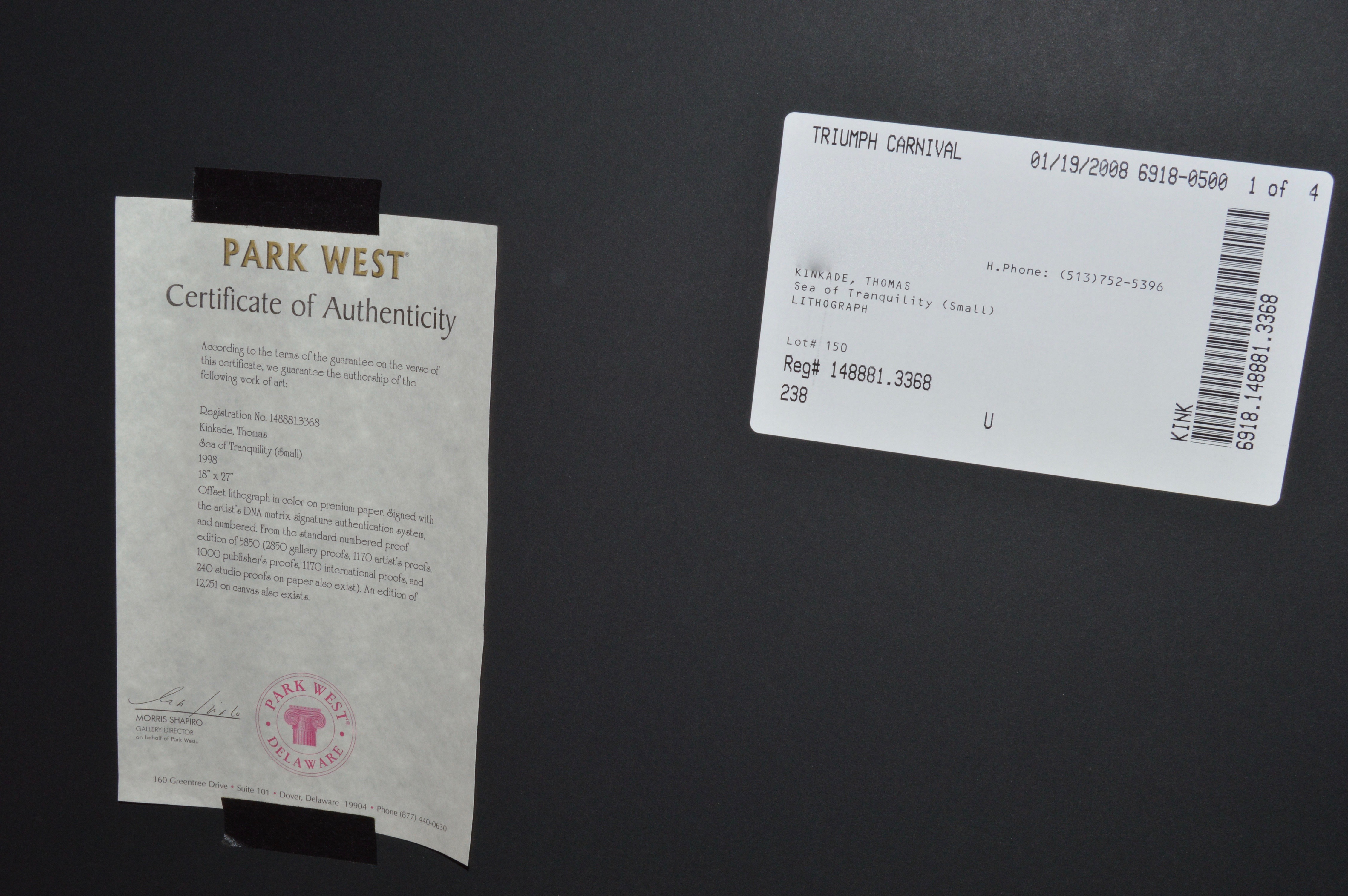 After Thomas Kinkade Offset Lithograph "Sea of Tranquility"