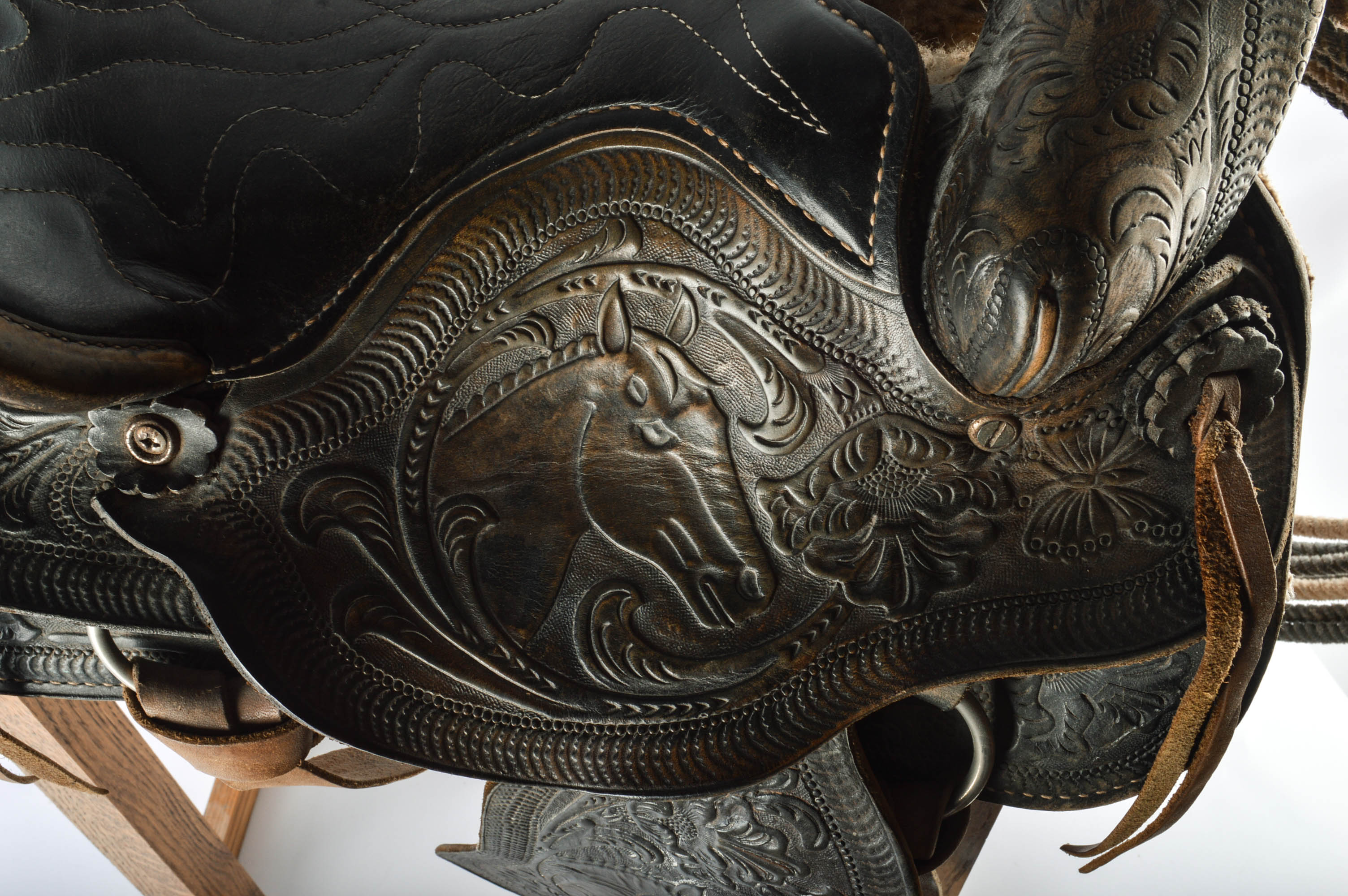 Vintage Children's Western Saddle and Lasso