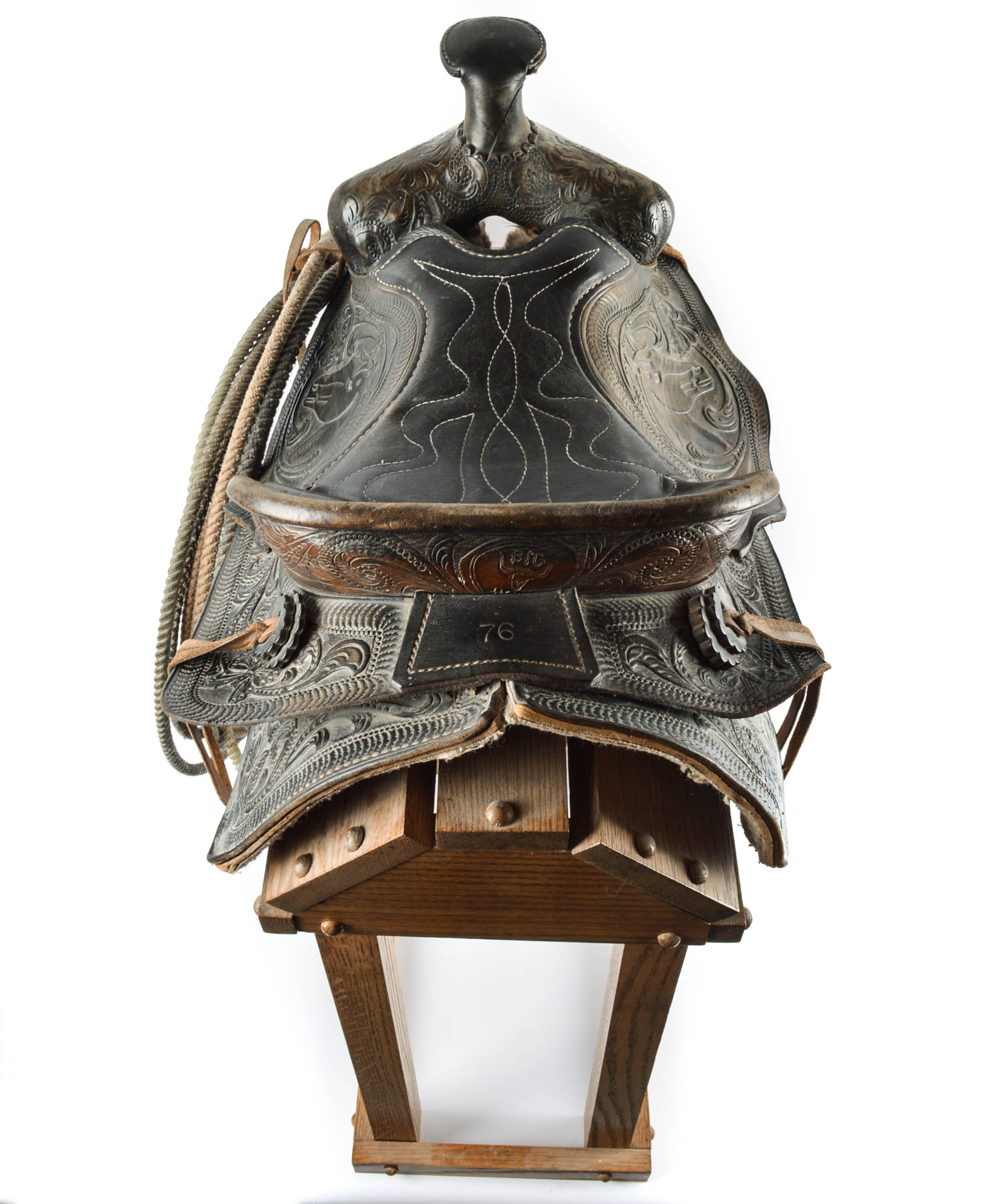 Vintage Children's Western Saddle and Lasso