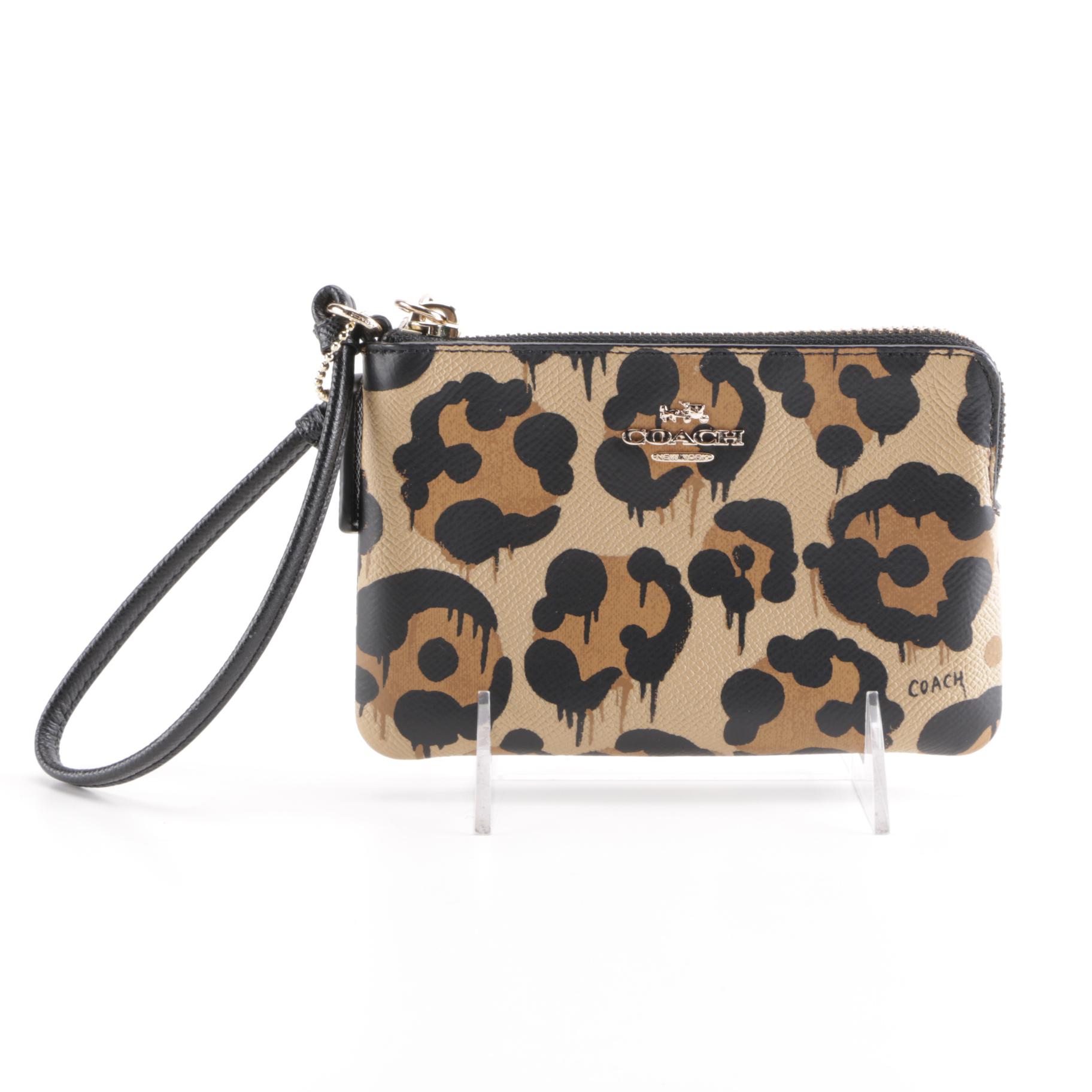 Coach Corner Zip Wallet in Wild Beast Print Leather