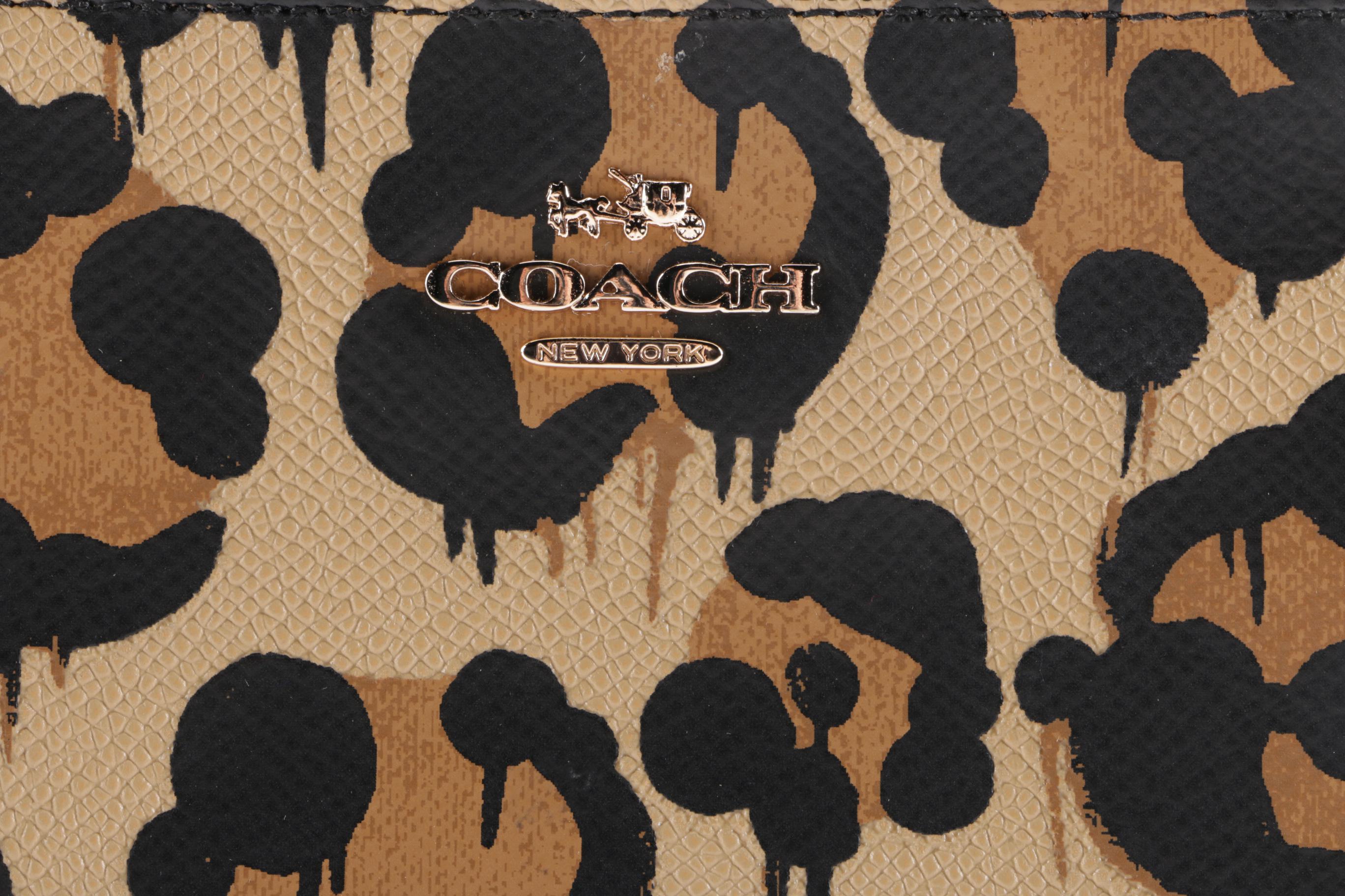 Coach Corner Zip Wallet in Wild Beast Print Leather