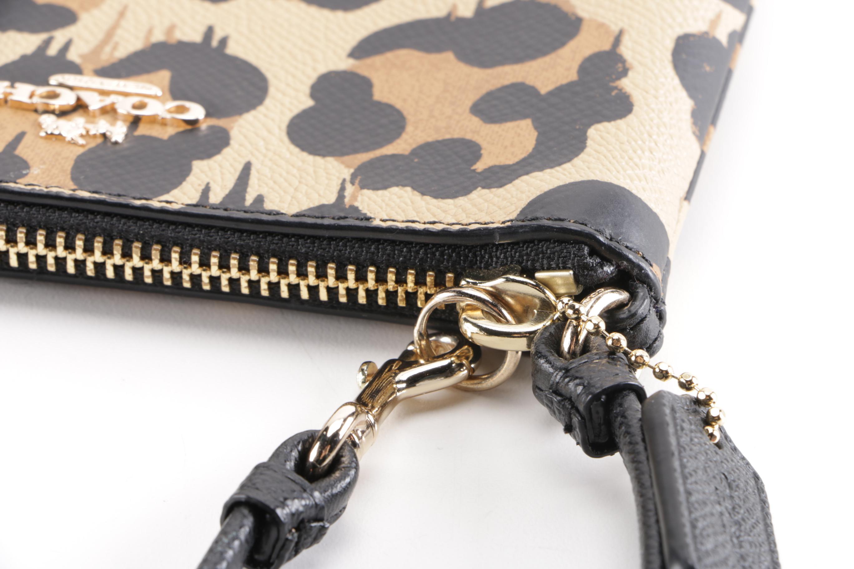 Coach Corner Zip Wallet in Wild Beast Print Leather