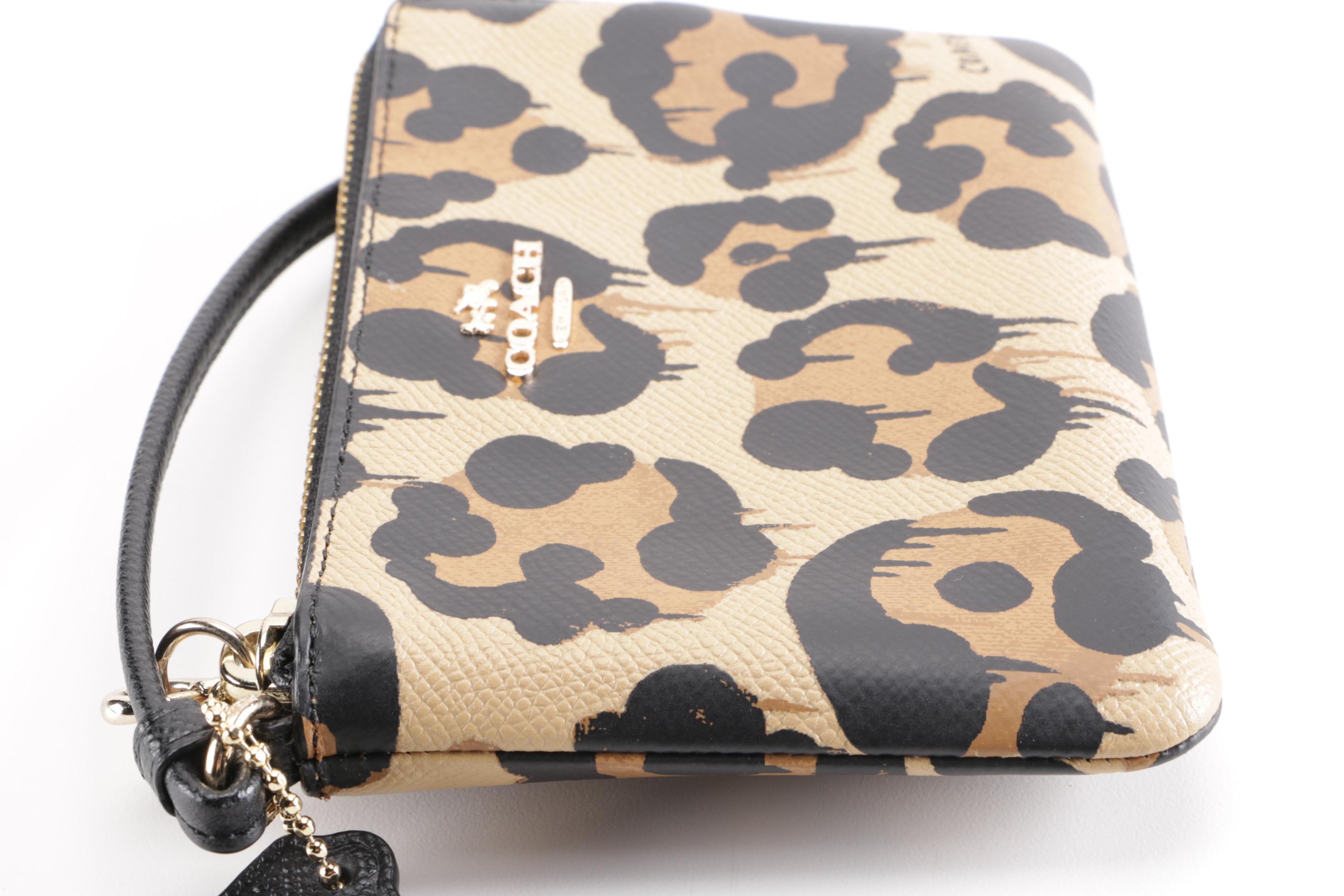 Coach Corner Zip Wallet in Wild Beast Print Leather