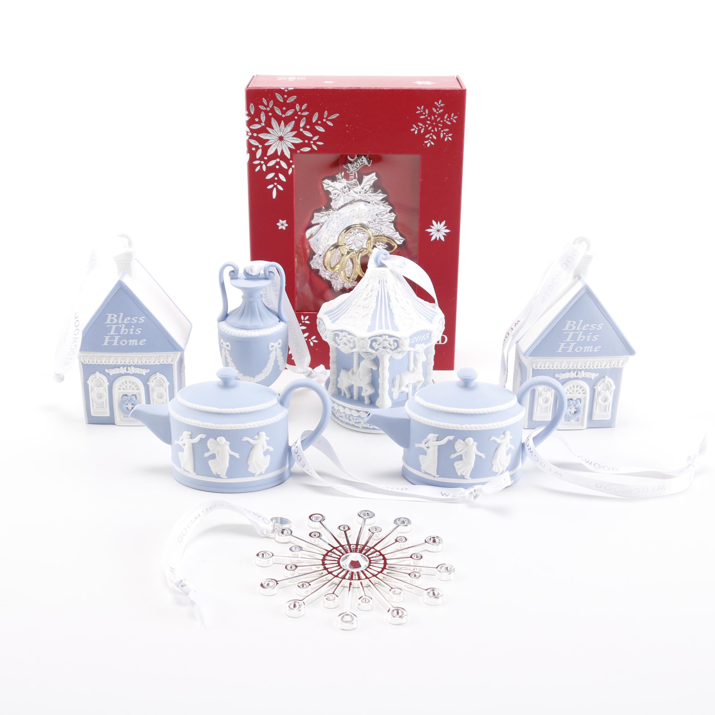 Wedgwood and Waterford Christmas Ornaments
