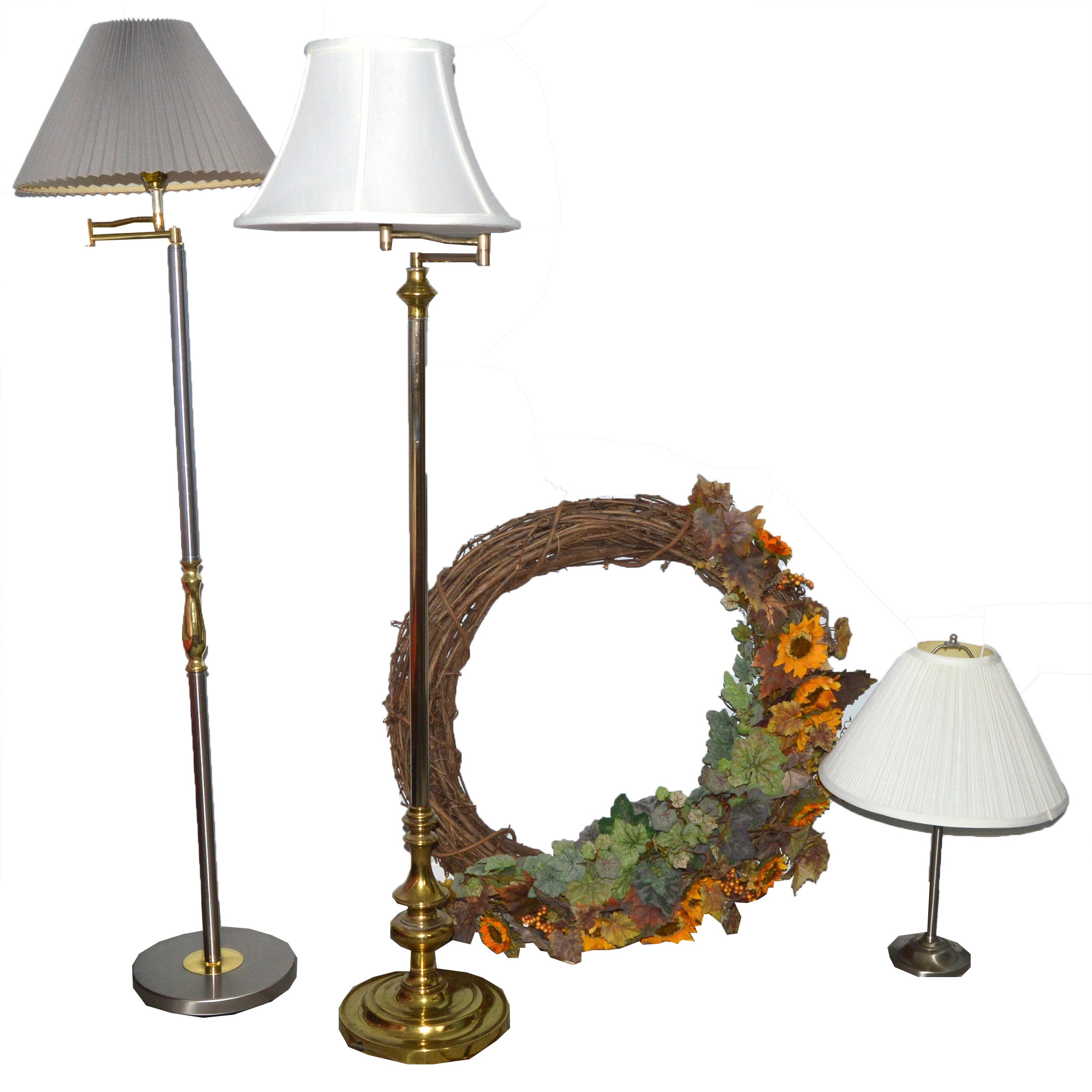 Assorted Lighting and Wreath Decor